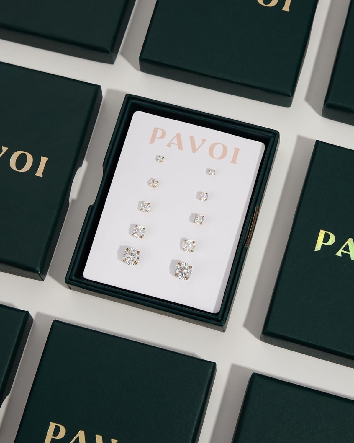 PAVOI 14K Gold Plated Solid 925 Sterling Silver Post Cubic Zirconia Stud Flat Back Earrings for Women | Cartilage Earring | Helix Piercing Jewelry | Small Stud Earrings for Women - Image 7