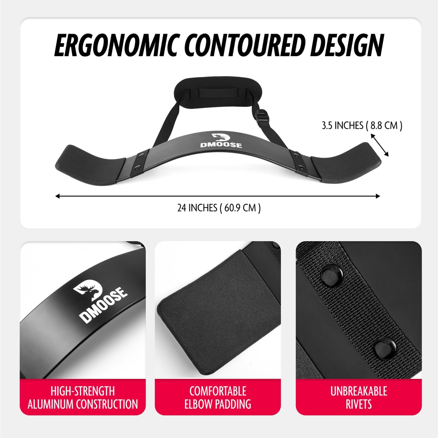 DMoose Fitness Arm Blaster for Biceps & Triceps, Premium Neck Padding Support with Adjustable Straps, Bicep Blaster for Strength Training, Biceps Workout Equipment - Image 5