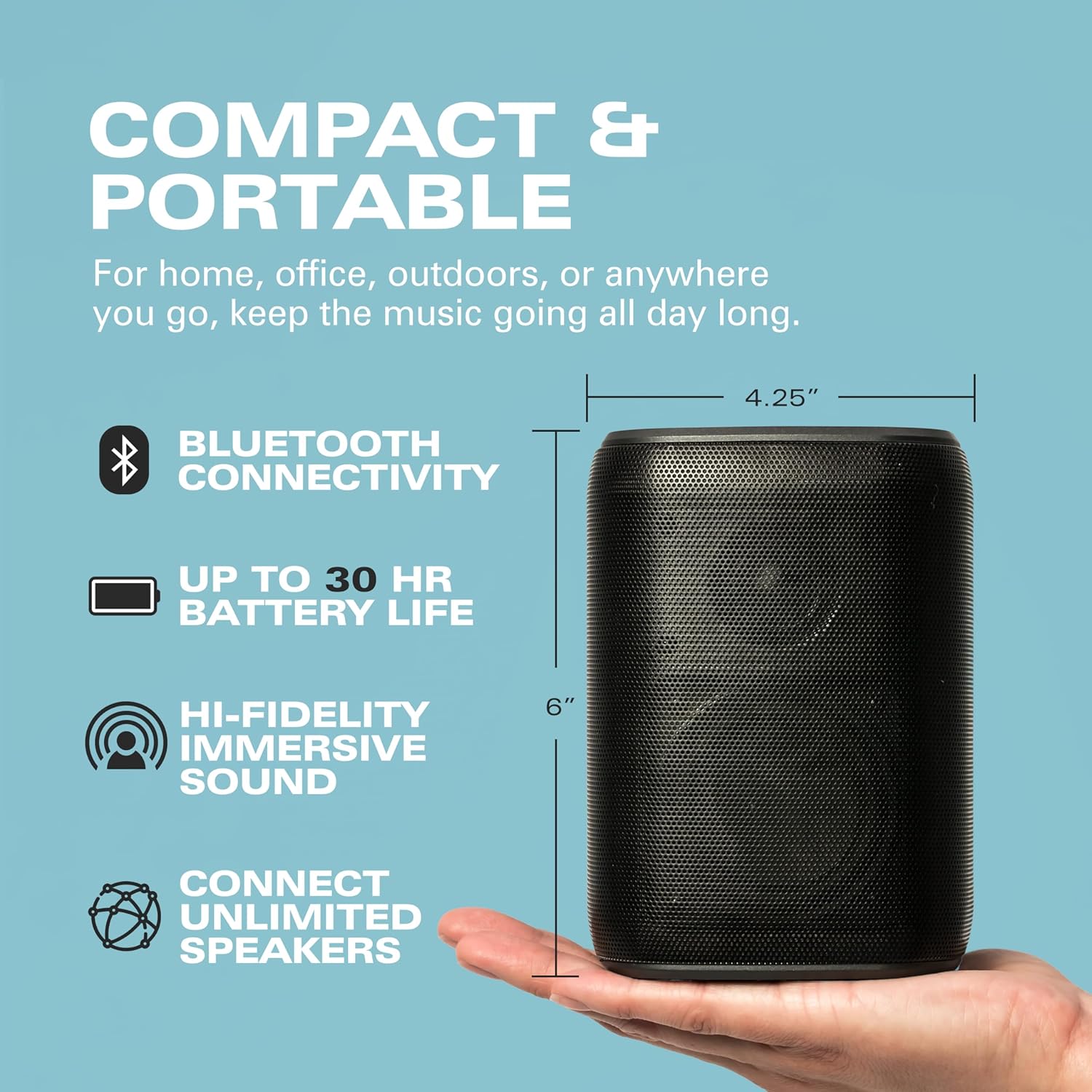 Rocksteady Stadium 2: Single Speaker - Immersive, connectible, and up to 150 ft of Range. Up to 30 Hours of Battery Life. - Image 3