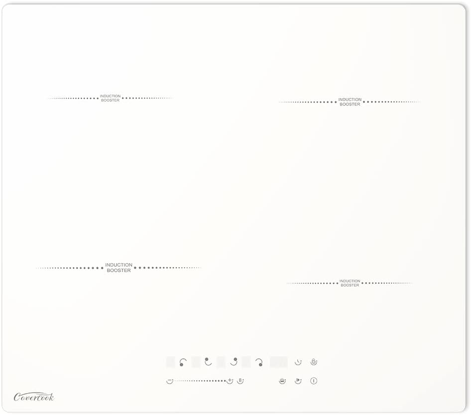 COVERCOOK Induction Cooktop 4 Booster Burners Electric Cooktop, 23 inch Bulit in Stove Top, Hardwire,White, Power Boost, 9 Power Levels, Kid Safety Lock, 220V 2800W - Image 2