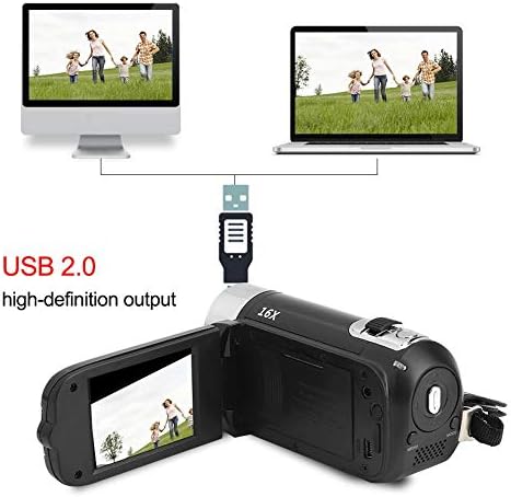 Digital Camcorder, DH-90 16X Digital Zoom 2.7 Inch Colourful Display Screen, High Definition Camera Image Video Shooting Camcorder US Plug 110-240V - Image 6