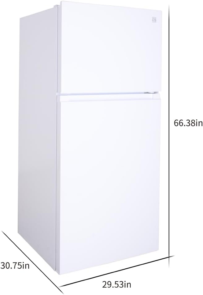 Kenmore 30 in. 18.2 cu. ft. Capacity Refrigerator/Freezer with Adjustable Glass Shelving, Humidity Control Crispers, Gallon Door Bins, ENERGY STAR Certified, White - Image 9