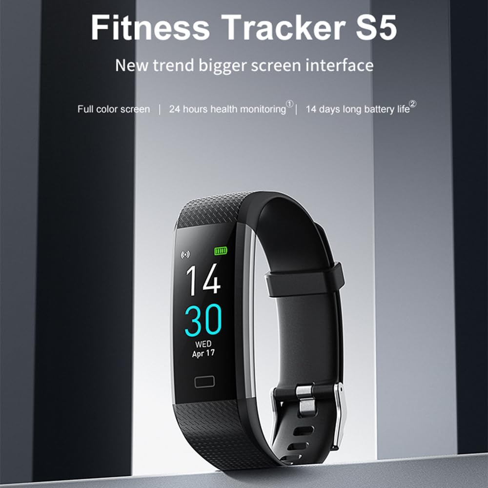 Fitness Tracker with Blood Pressure Heart Rate Oxygen Monitor, Activity Sleep & Temperature Smart Watch IP68 Waterproof Pedometer Step Counter for Kids Man Women S5 - Image 4