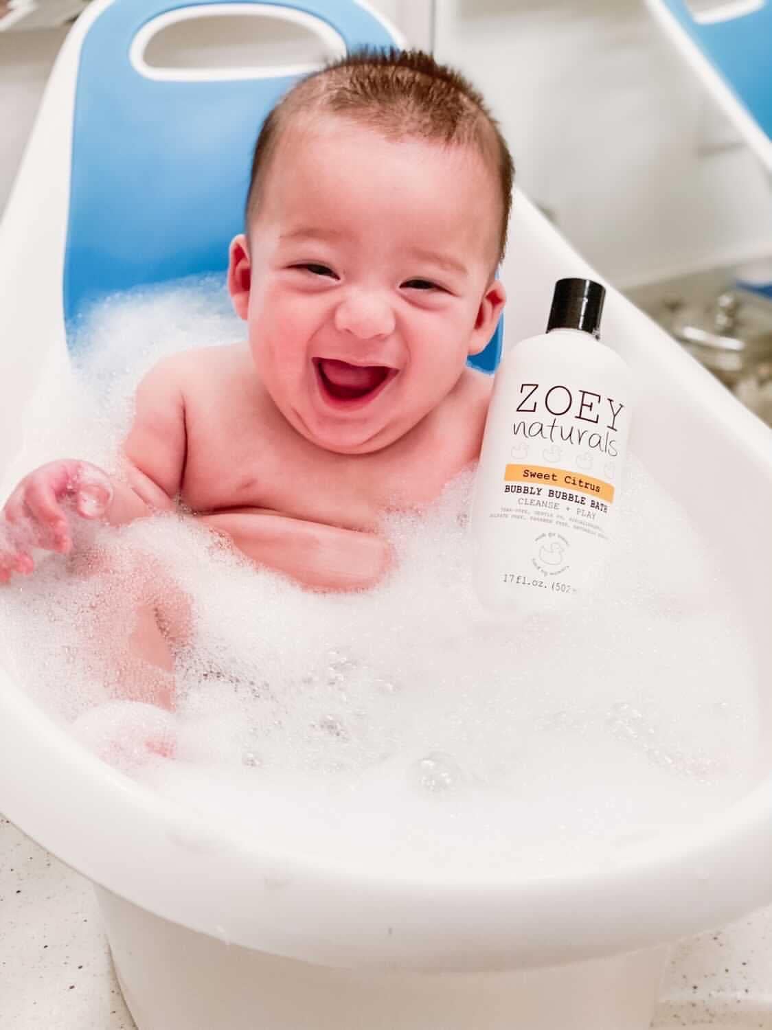 Zoey Naturals - Sweet Citrus Bubble Bath for Kids & Babies - Organic Tear-Free, Non-Toxic Toddler Soap with Moisturizing Aloe & Avocado Oil - Long Lasting Bubbles - Made in USA, 17 oz - Image 5