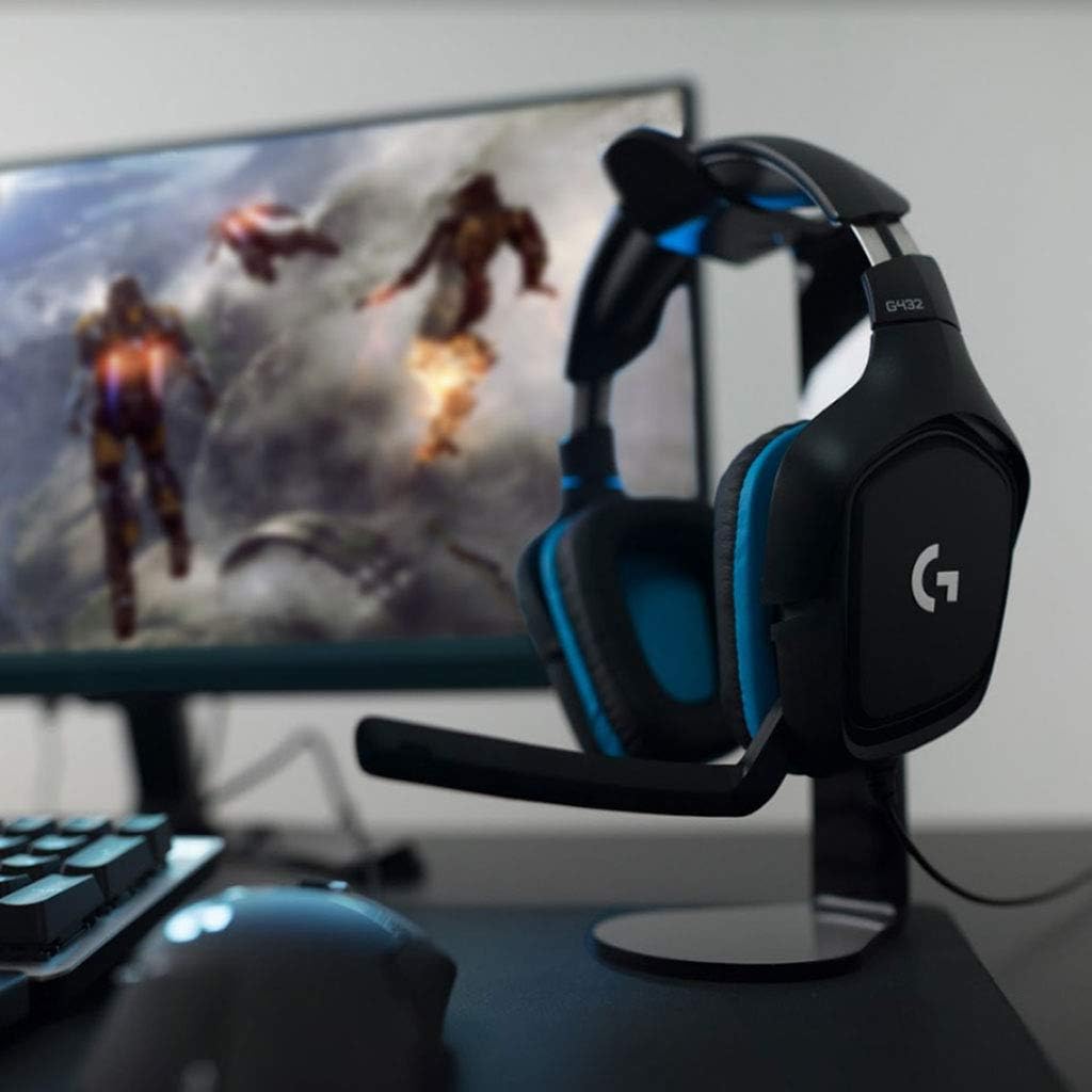Logitech G432 Wired Gaming Headset, 7.1 Surround Sound, DTS Headphone:X 2.0, Flip-to-Mute Mic, PC (Leatherette) Black/Blue - Image 7