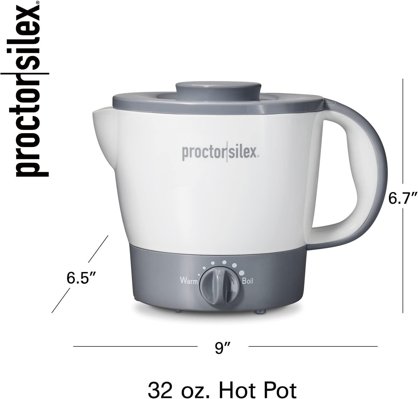 Proctor Silex 32oz Adjustable Temperature Hot Pot, Electric Kettle for Tea, Boiling Water, Cooking Noodles and Soup, White (48507PS) - Image 8