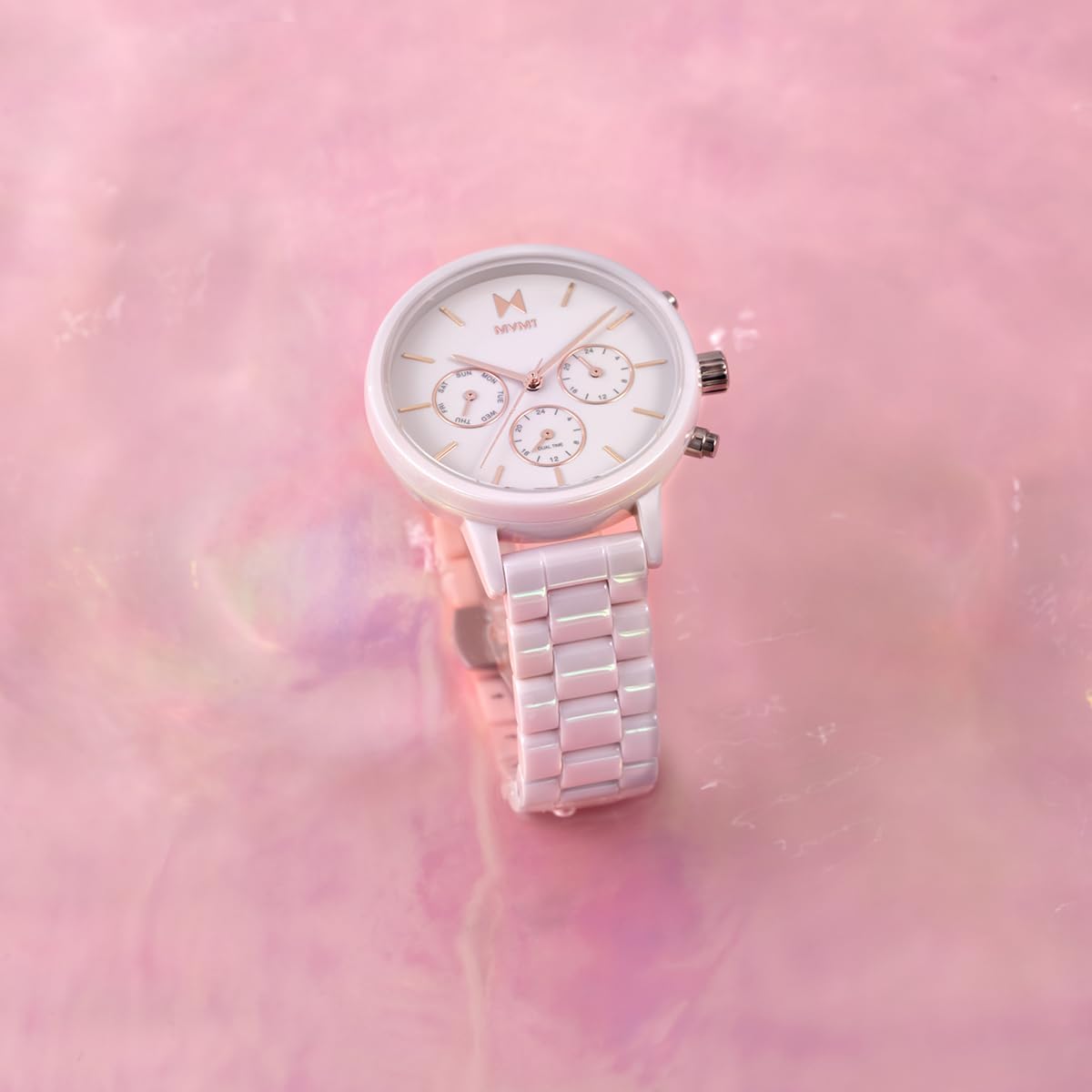 MVMT Nova - Dual Timezone Women’s Wristwatch - Minimalist Dress Watch for Women - 3 ATM/30 Meters Water-Resistant Timepiece - Stainless Steel Analog Women’s Watch with Interchangeable Bands - 38mm - Image 6