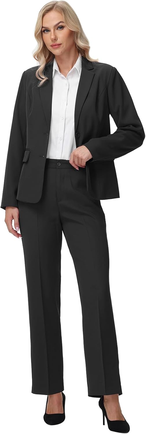 Lamgool Women 3 Piece Suit Single Breasted Blazer Formal Business Pantsuit Office Lady Tuxedo Set - Image 5