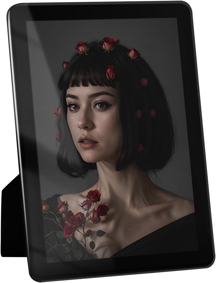 IZIDDO 4x6 Picture Frame Black Real Glass Picture Frames Minimalist Decor Photo Frame with Wall Mount or Tabletop Standing - Image 2