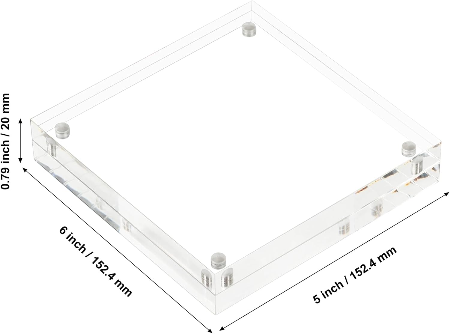 ECOSEAO Minimalist Picture Frame Acrylic Glass Photo Frame with Desktop Display Horizontally or Vertically (Transparent, 6X6) - Image 3