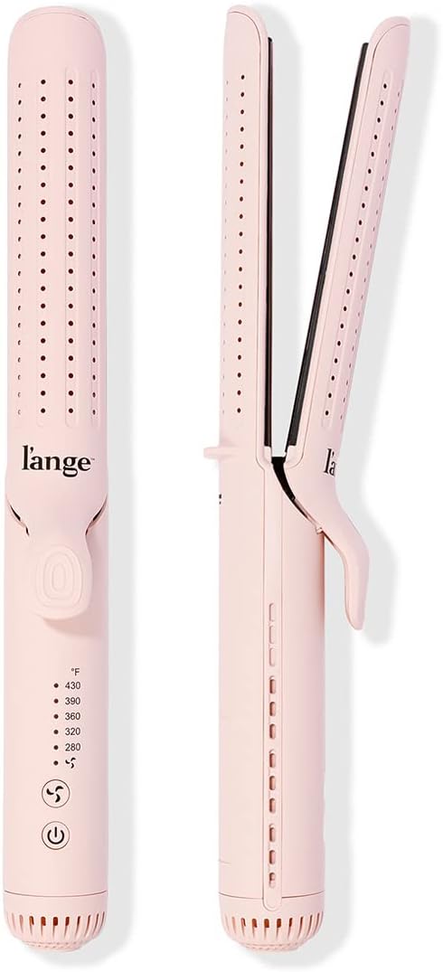 L'ANGE HAIR Le Duo Grande 360° Airflow Styler | 2-in-1 Curling Wand & Titanium Flat Iron Professional Hair Straightener and Curler with Cooling Air Vents to Lock in Style | Adjustable Temp (Blush) - Image 2