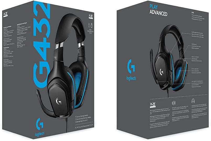 Logitech G432 Wired Gaming Headset, 7.1 Surround Sound, DTS Headphone:X 2.0, Flip-to-Mute Mic, PC (Leatherette) Black/Blue - Image 8