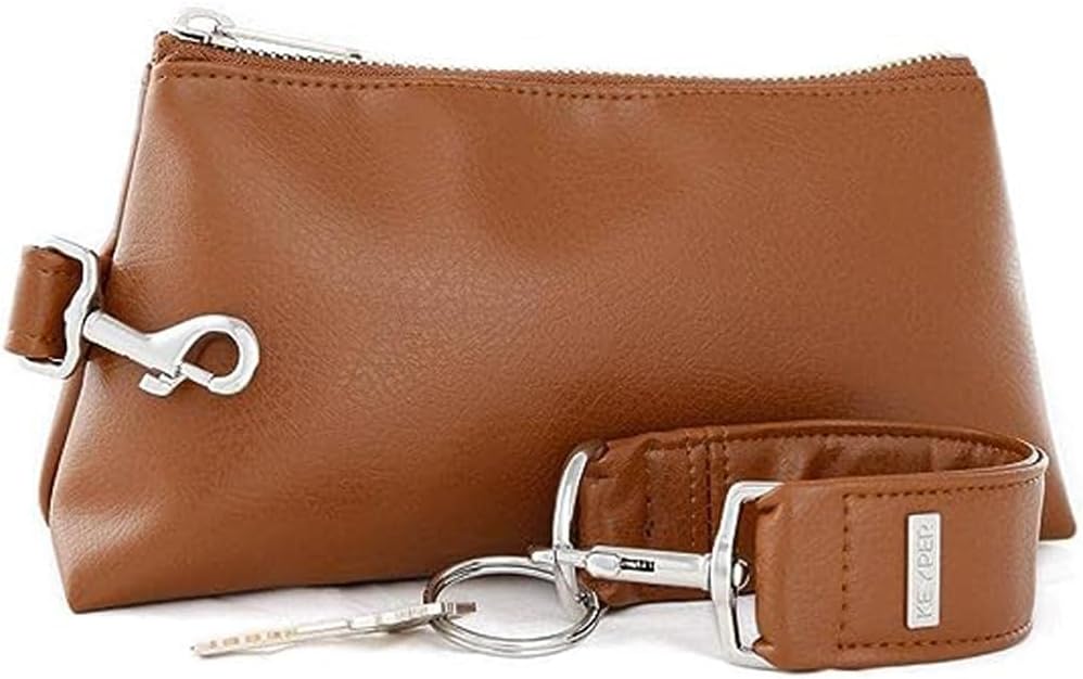2-Piece Luxe Wristlet Set (IT Bag and a Key Ring Bracelet) Vegan Leather Classic Clutch Luxury Purse for Women - Image 2