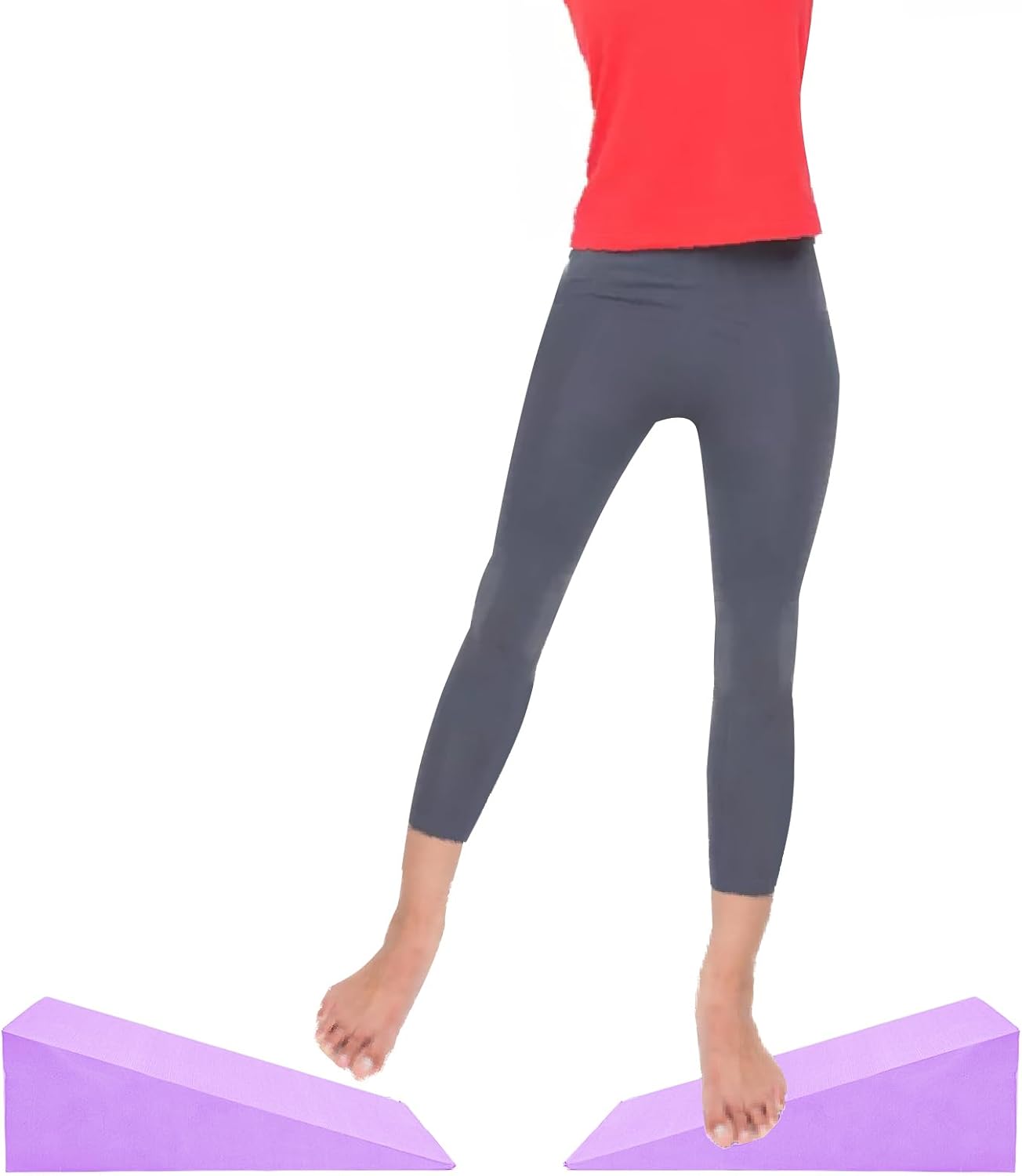 DEAYOU 2 Pack Yoga Foam Wedge, 13" EVA Foam Wedge Block for Exercise, Wrist Back Support (Purple) - Image 7