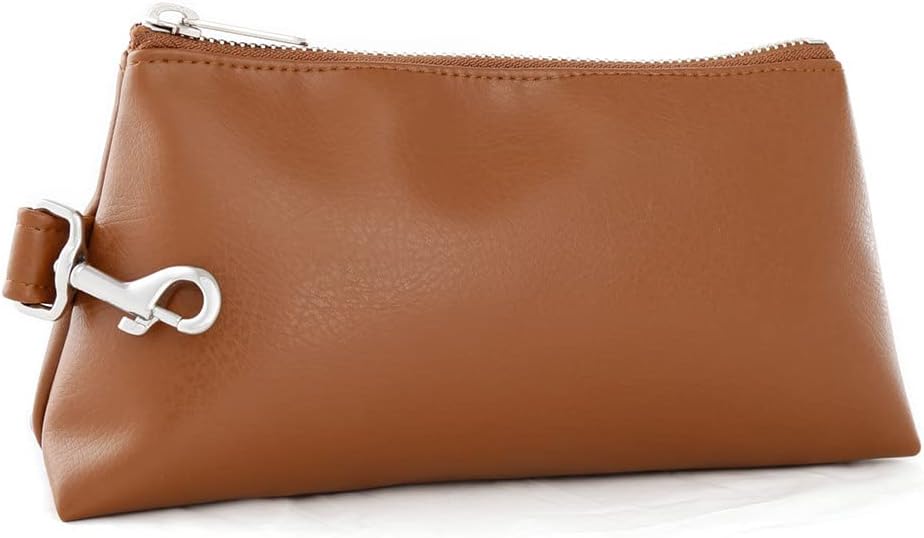2-Piece Luxe Wristlet Set (IT Bag and a Key Ring Bracelet) Vegan Leather Classic Clutch Luxury Purse for Women - Image 3