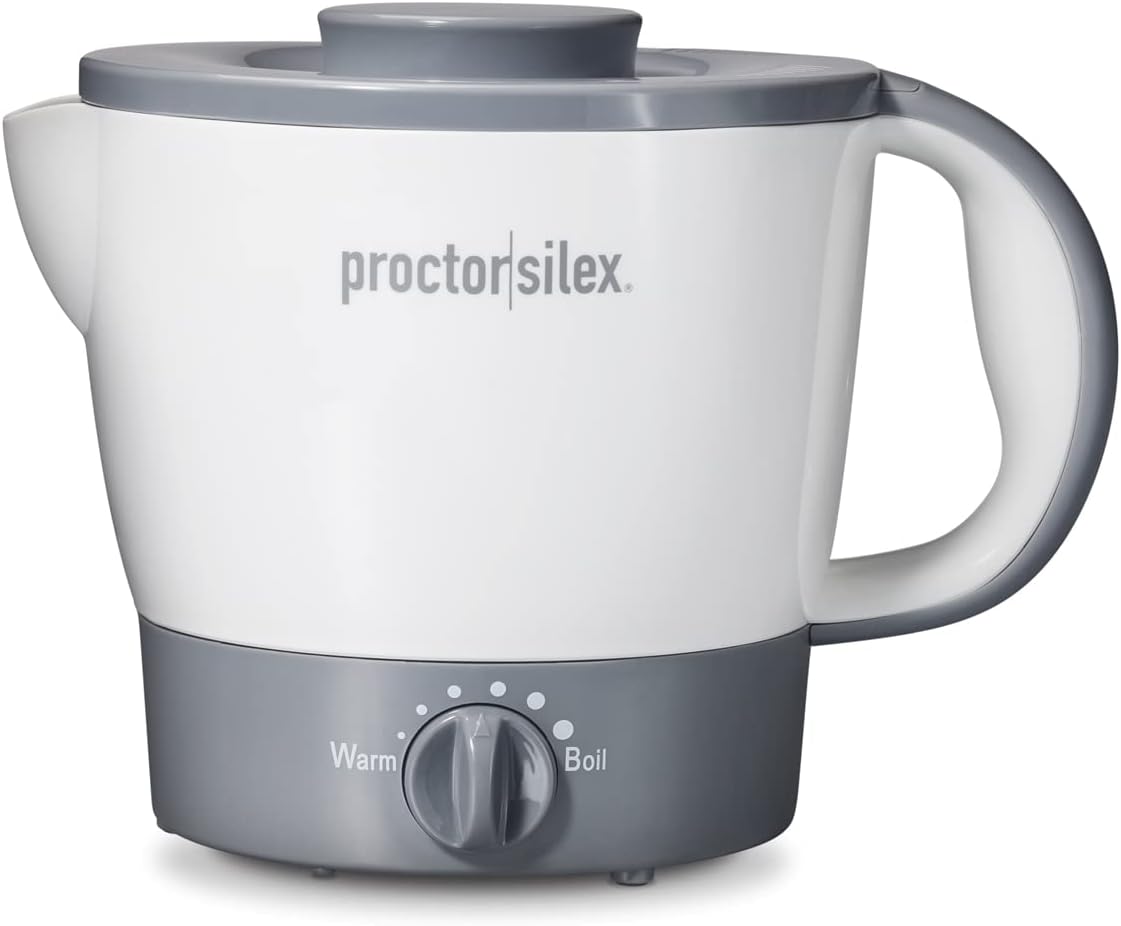 Proctor Silex 32oz Adjustable Temperature Hot Pot, Electric Kettle for Tea, Boiling Water, Cooking Noodles and Soup, White (48507PS) - Image 2