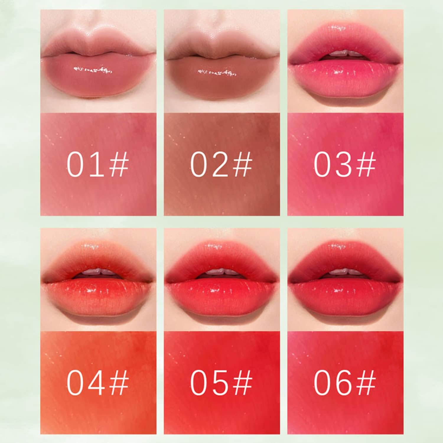 6 Colors Lip Tint Stain Set,Korean Velvet Water Lip Tint,Natural Lip and Cheek Tint, Long lasting Non-Stick Cup Waterproof Lip Tint Makeup - Image 3