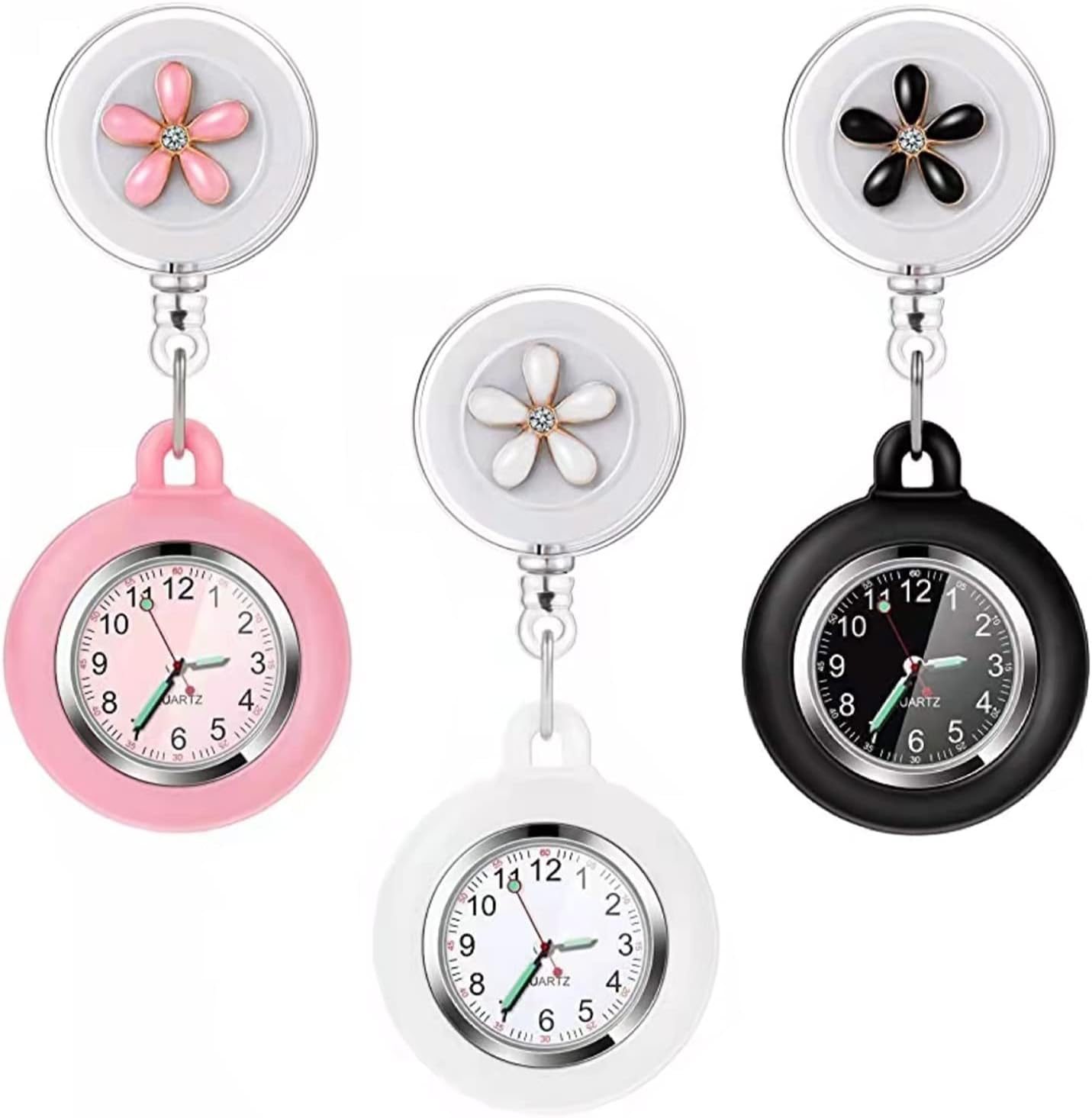 Nurse Watch Glow Pointer in The Dark,Nurse Fob Watch,Nursing Watch,Clip Watch,Lapel Watch,Nurse Fob Watch with Second Hand,Clip on Nursing Watch - Image 2