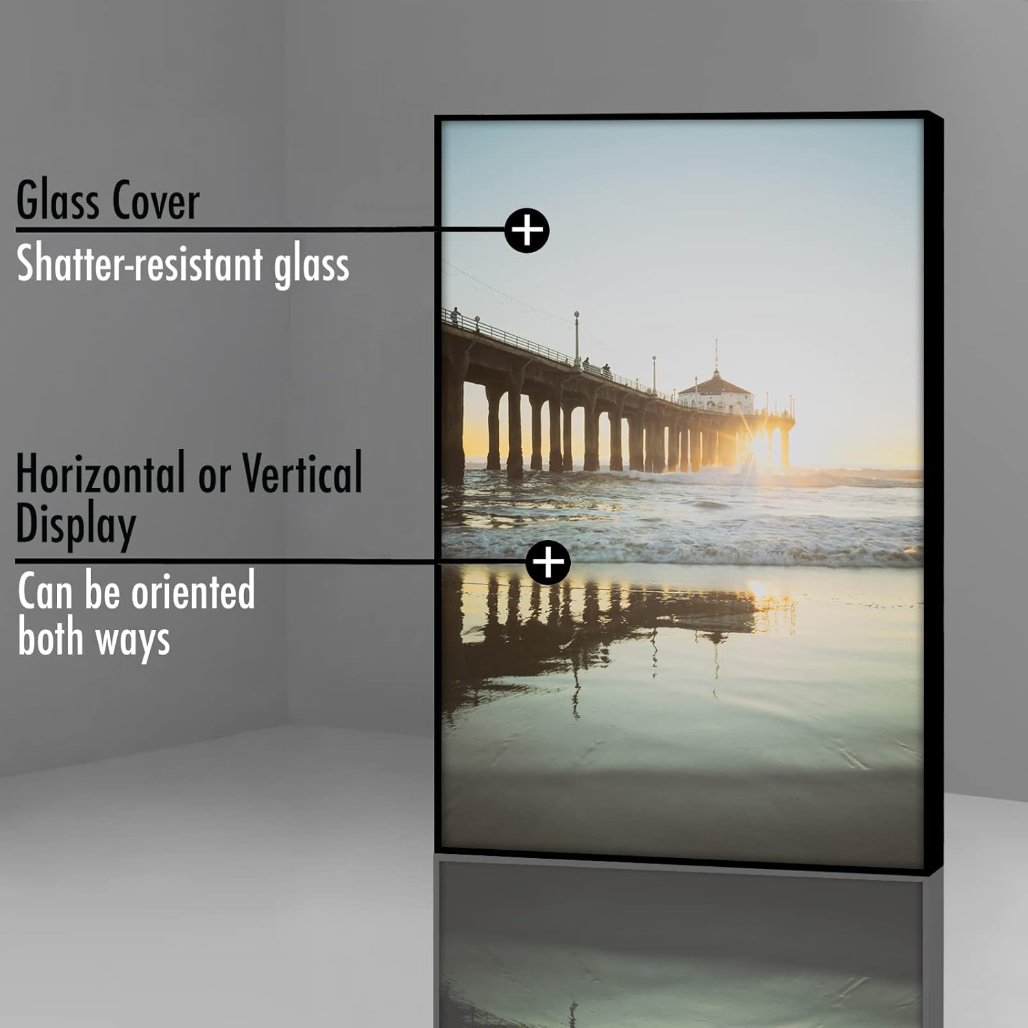 Americanflat Front Loading 4x6 Picture Frame with Shatter-Resistant Glass - Set of 6 - Metropolitan Collection - Photo Frame for Tabletop and Wall Display - Black - Image 9