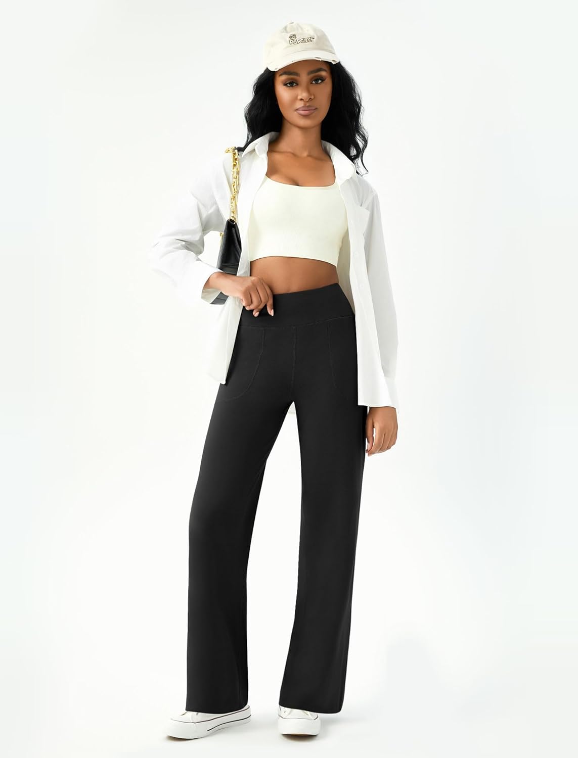 Womens Wide Leg Yoga Pants Casual Work Dress Pants Lounge Sweatpants High Waist Comfy Loose Trousers with Pockets - Image 5