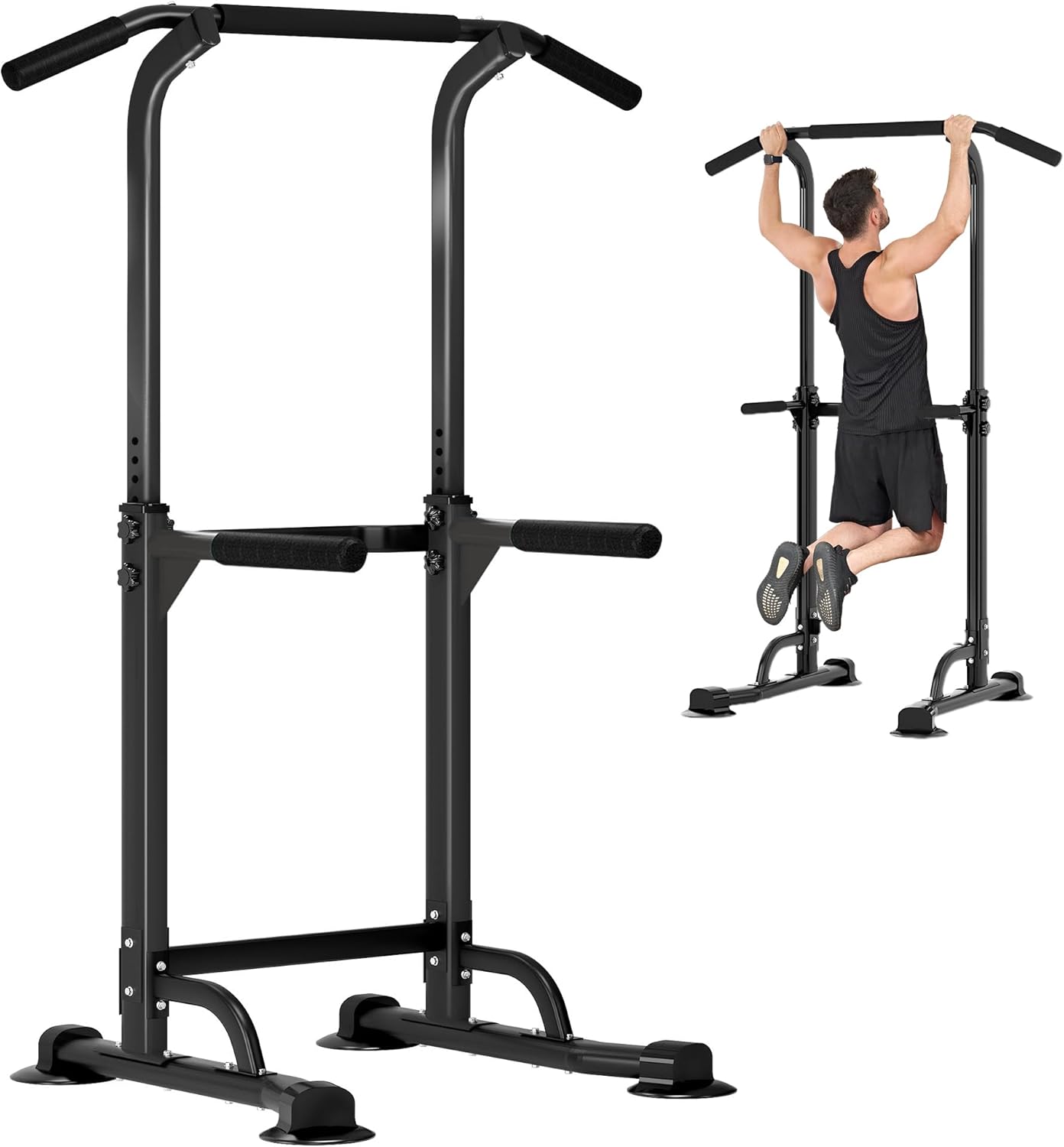 DlandHome Power Tower Pull Up Dip Station Multi-Function Fitness Equipment for Strength Training Adjustable Height Dip Stand for Home Gym - Image 2