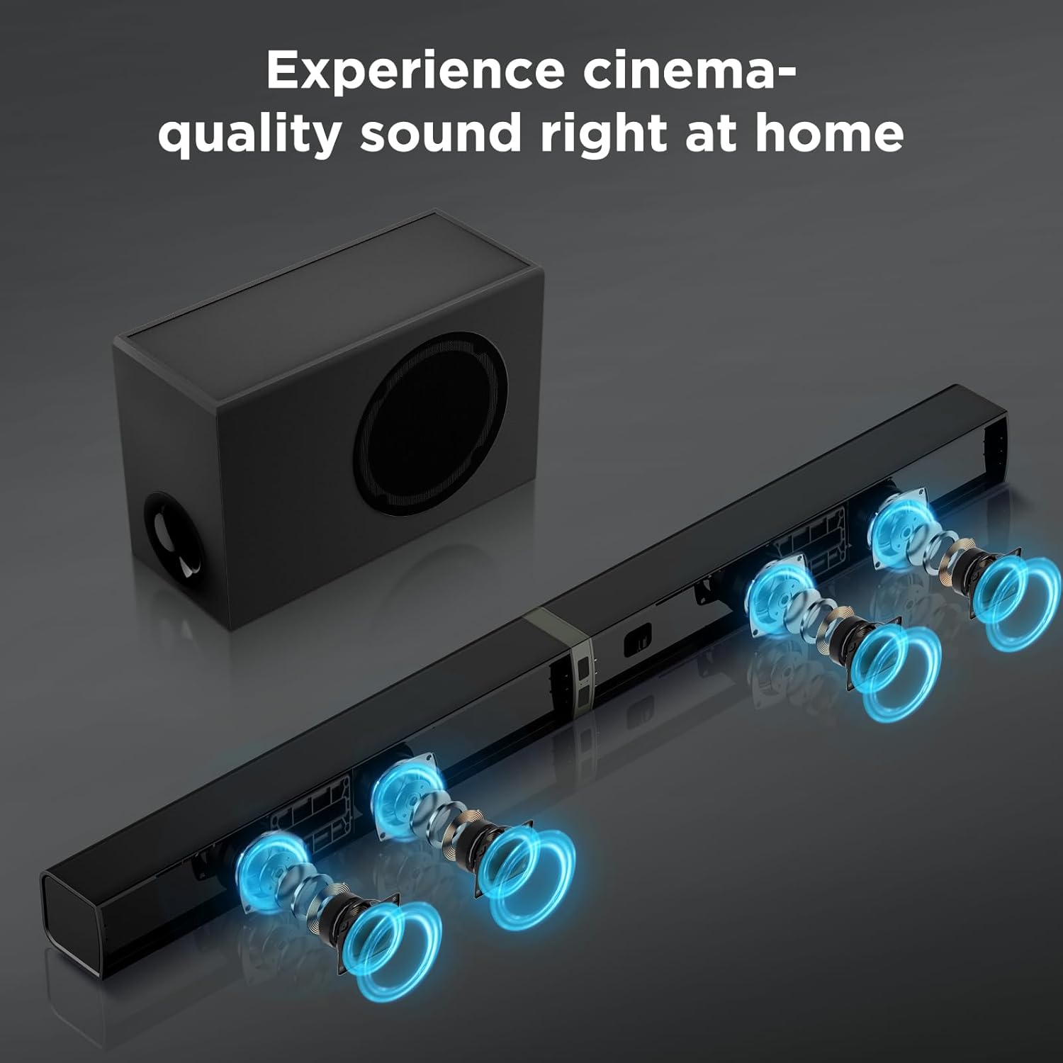 MZEIBO Sound Bar for Smart TV, 120W Sound Bar with Subwoofer, Bluetooth 5.0 Soundbar, Deep Bass, TV Audio System with ARC/Opt/AUX for Enhanced Home Theater Sound - Image 3