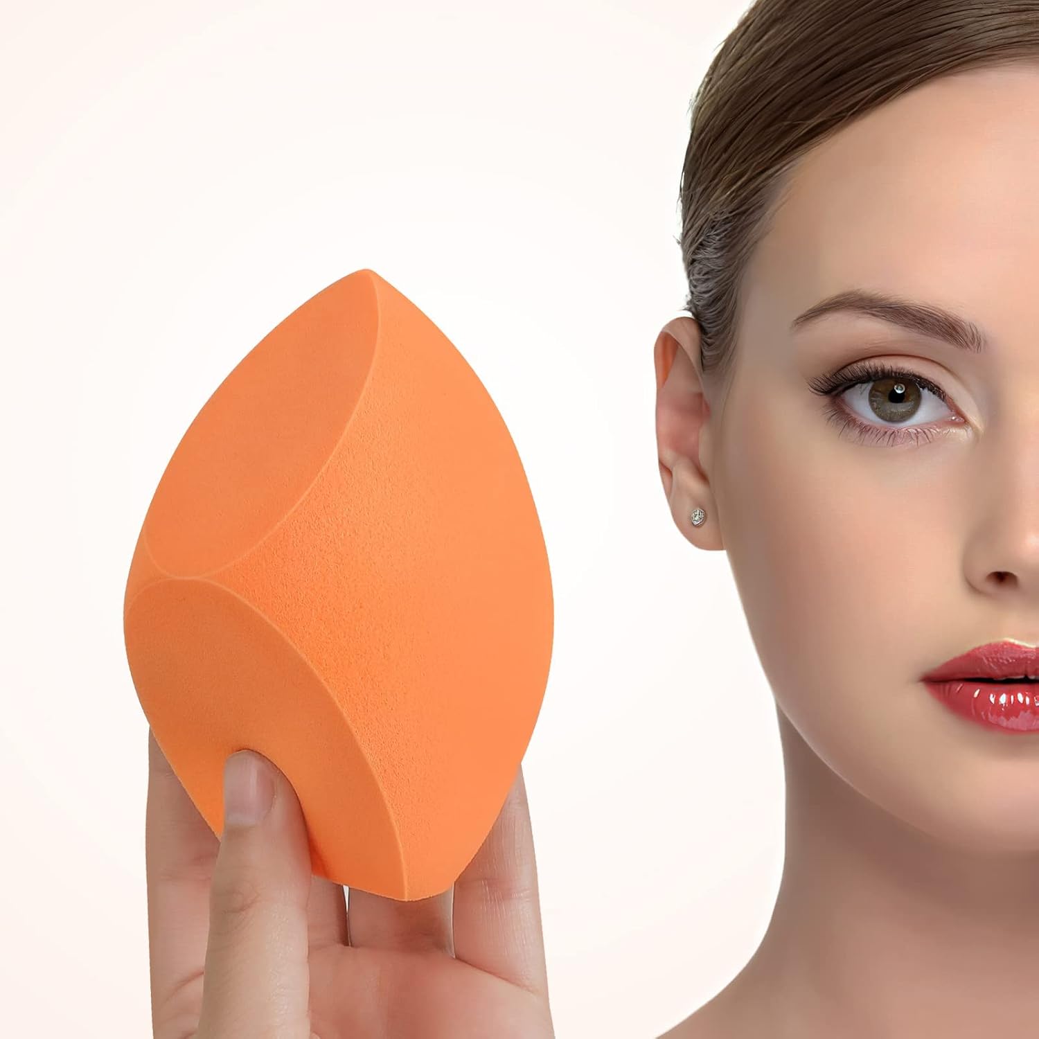 XL EXTRA LARGE Make Up Beauty Sponges Blender-Product contains: 1x Extra Large(10 cm) and 1 Sponge Holder-for Dry & Wet Use for Face Body , Blush Cream, Liquid Foundation Powder Application - Image 2