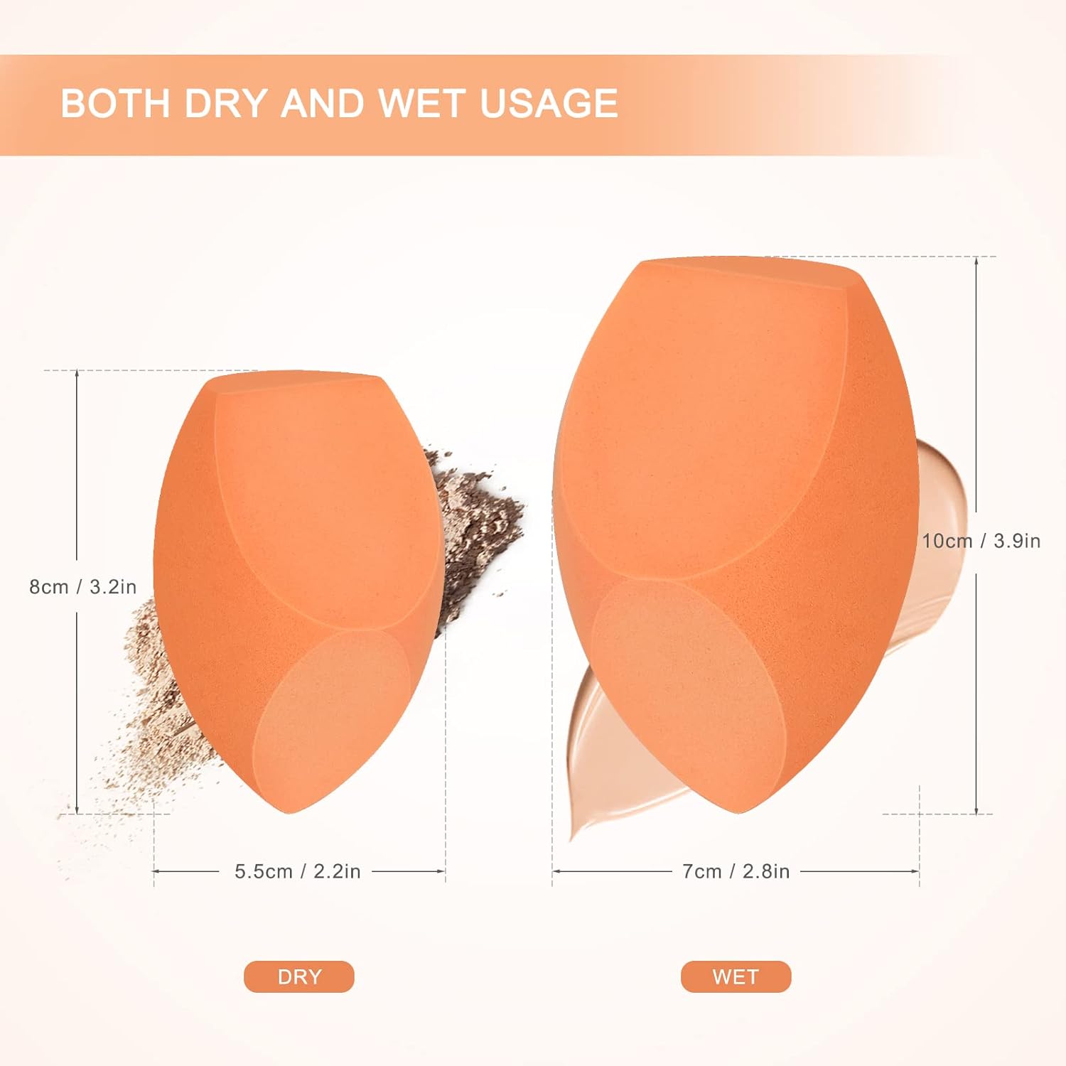 XL EXTRA LARGE Make Up Beauty Sponges Blender-Product contains: 1x Extra Large(10 cm) and 1 Sponge Holder-for Dry & Wet Use for Face Body , Blush Cream, Liquid Foundation Powder Application - Image 5