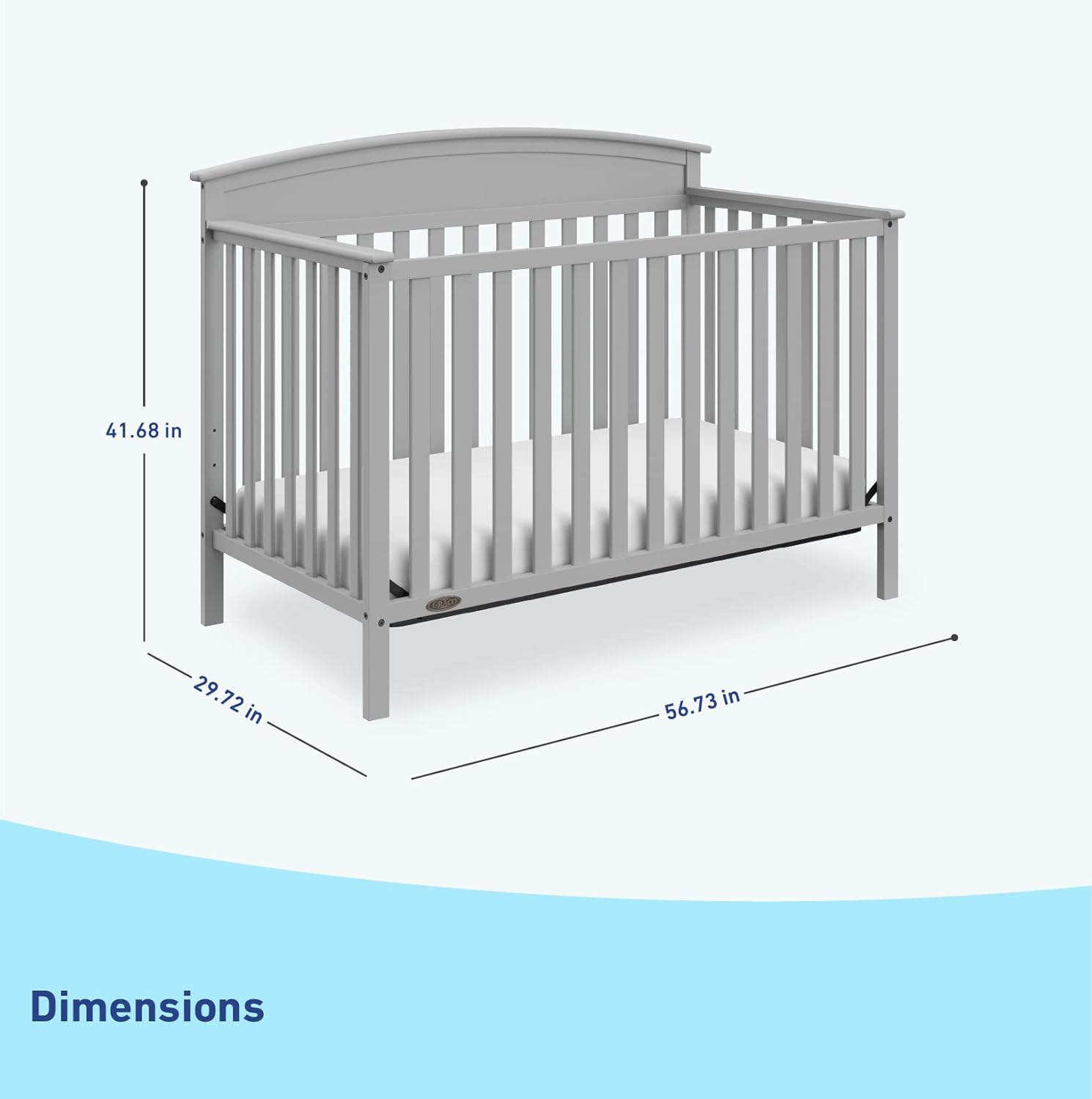 Graco Benton 5-in-1 Convertible Crib (Pebble Gray) – GREENGUARD Gold Certified, Converts from Baby Crib to Toddler Bed, Daybed and Full-Size Bed, Fits Standard Full-Size Crib Mattress - Image 8