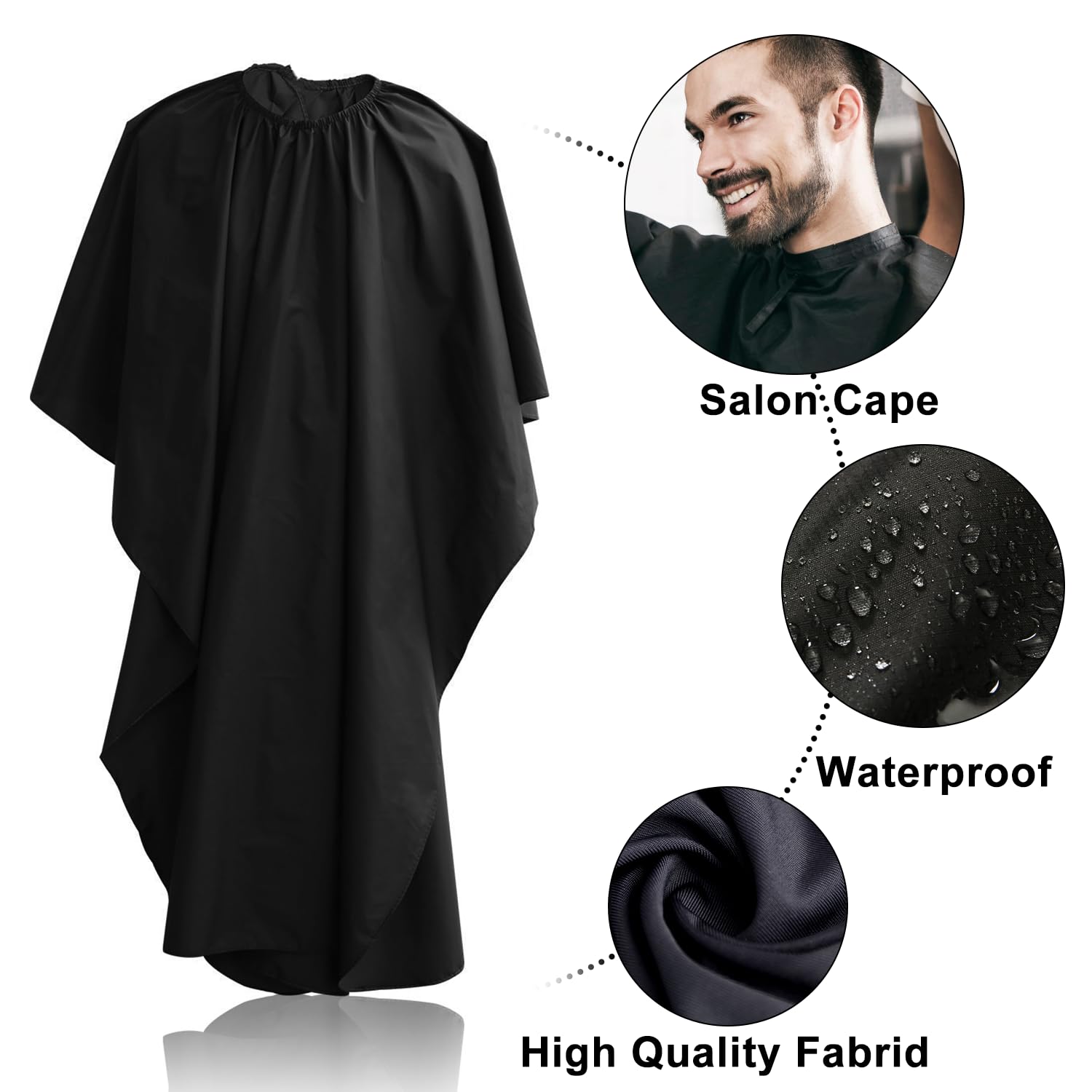 Sirabe 10 PCS Hair Cutting Scissors Set, Professional Haircut Scissors Kit with Cutting Scissors, Thinning Scissors, Comb, Cape, Clips, Black Hairdressing Shears Set for Barber, Salon, Home - Image 6