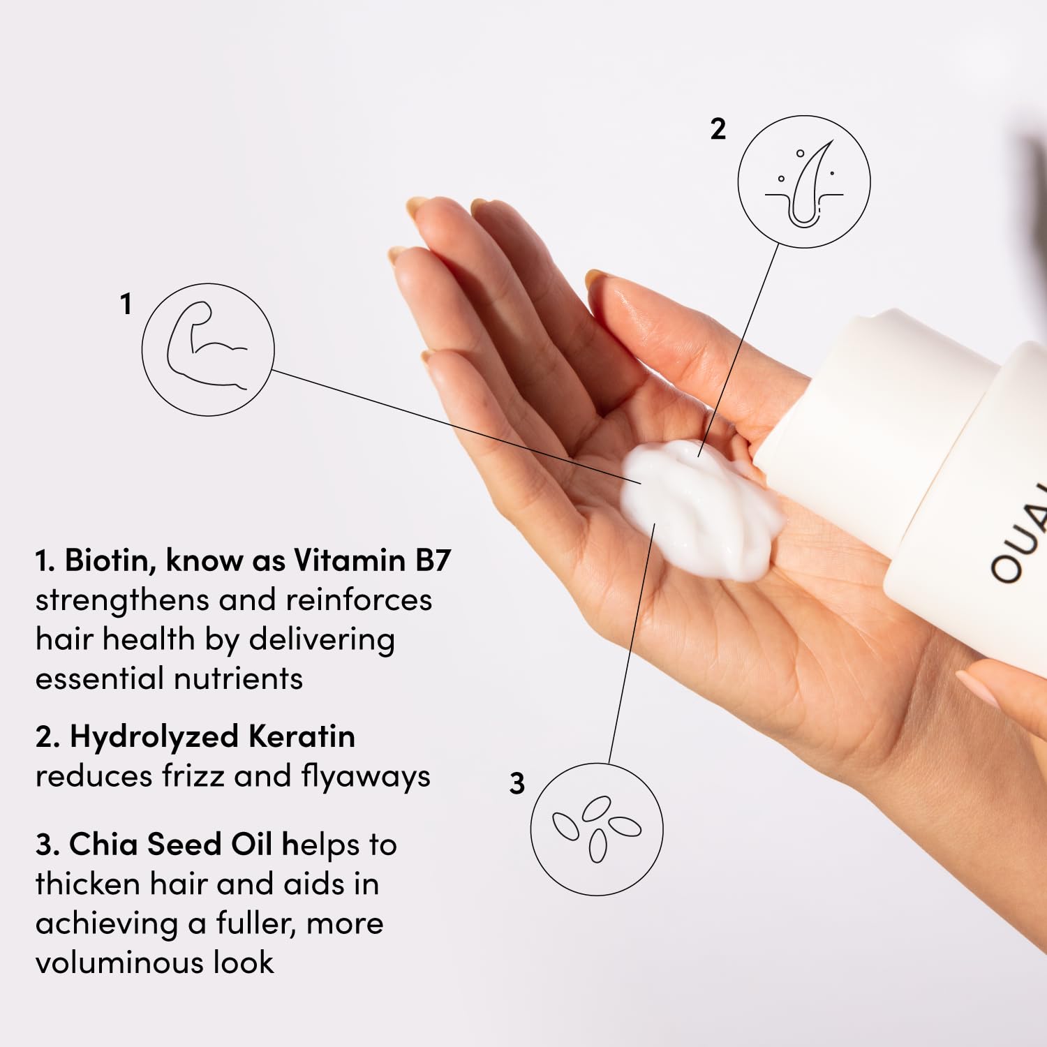 OUAI Fine Hair Conditioner - Volumizing Conditioner for Fine Hair Made with Keratin, Biotin and Chia Seed Oil - Adds Softness, Bounce and Volume - Free from Parabens, Sulfates, and Phthalates (10 Oz) - Image 4
