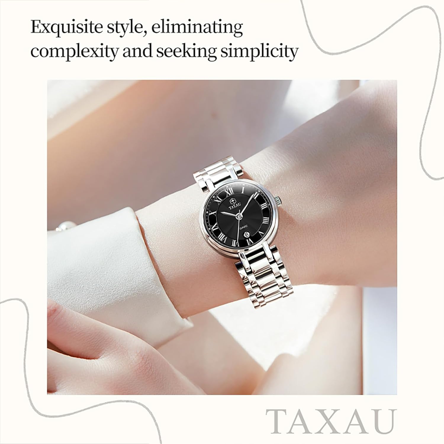 Womens Watch Casual Fashion Silver Waterproof Watches for Women Easy Read Analog Quartz Stainless Steel Ladies Watches with Date - Image 7