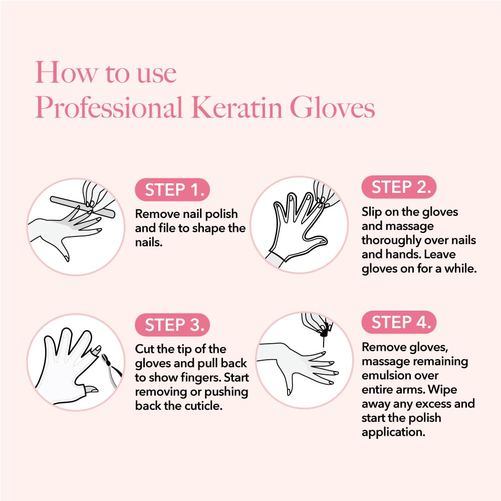 Bodipure Professional Keratin Gloves for Nail Strengthening, Moisturizing Hand Mask for Dry and Cracked Hands, Hand and Cuticle Treatment with Vegetable Keratin Cream 12 Pairs - Image 7