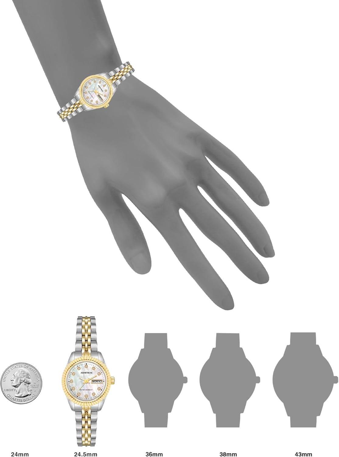 Armitron Women's Genuine Crystal Accented Bracelet Watch, 75-2475 - Image 5