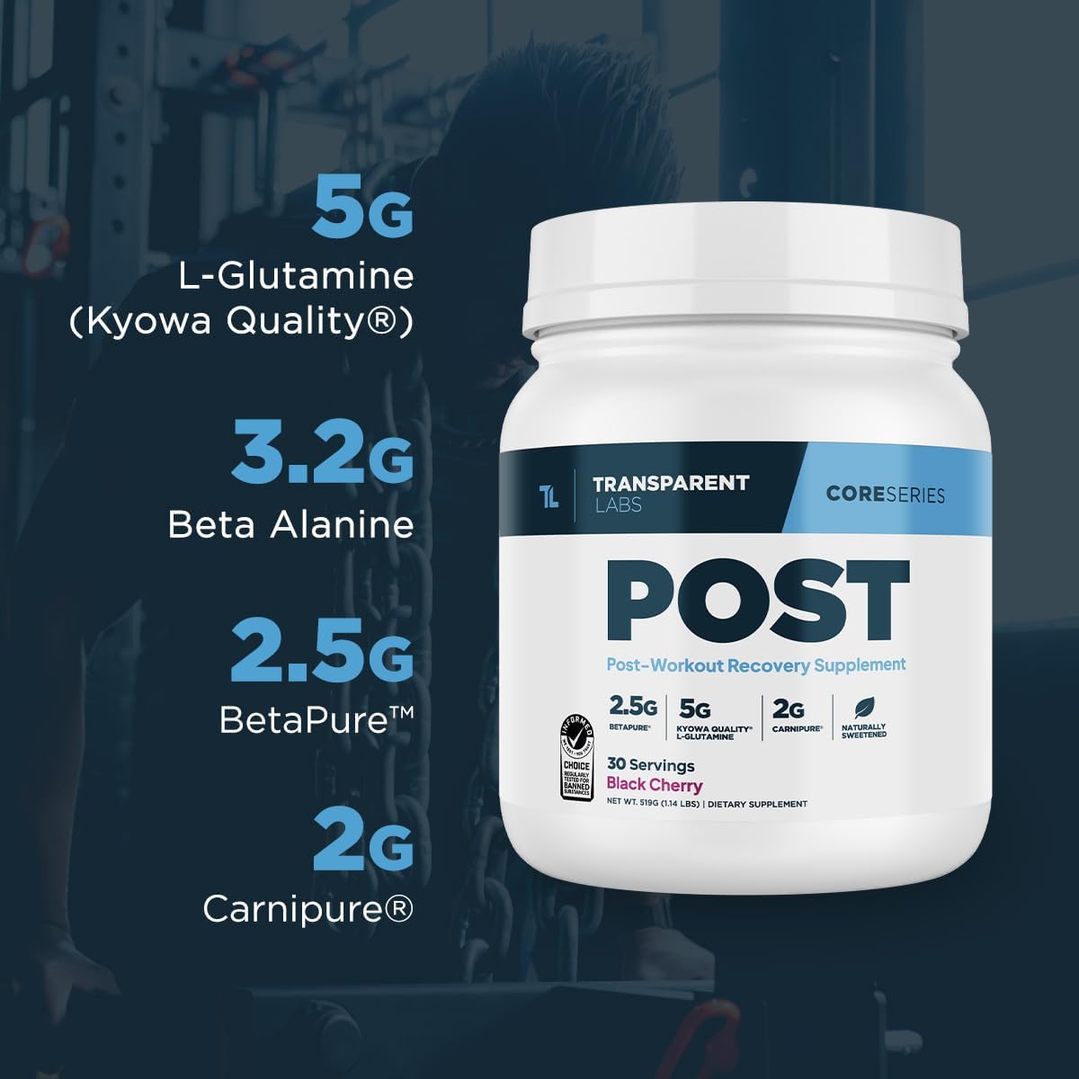 Transparent Labs Post - Post-Workout Recovery Muscle Builder with L-Glutamine, Beta-Alanine and BetaPure Betaine Anhydrous for Muscle Recovery and Muscle Building - 30 Servings, Strawberry Lemonade - Image 7