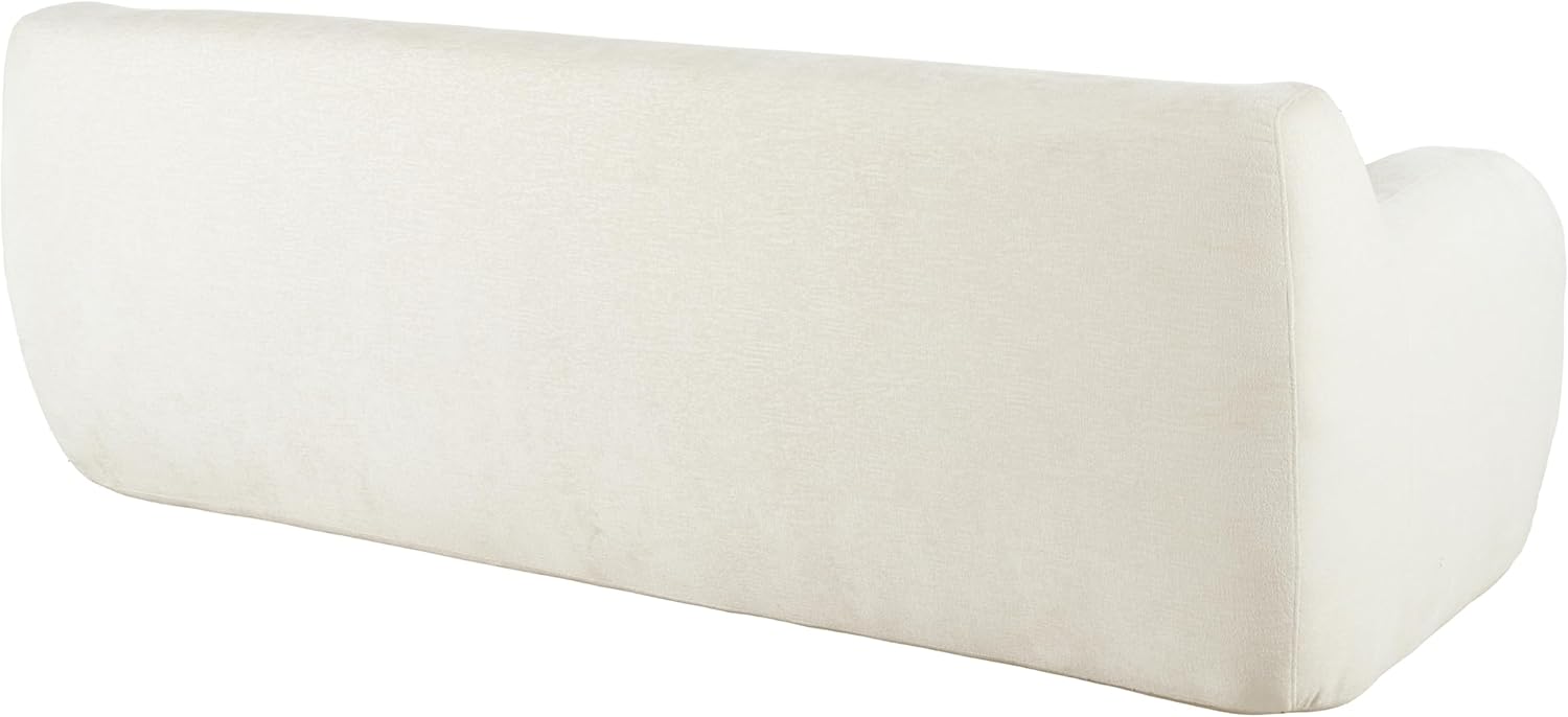 81.5'' Minimalist Curved Upholstered Sofa, Modern 3-Seat Modular Casual Sofa, Polyester Upholstered Couch for Living Room, Bedroom and Apartments (Beige-188J) - Image 6