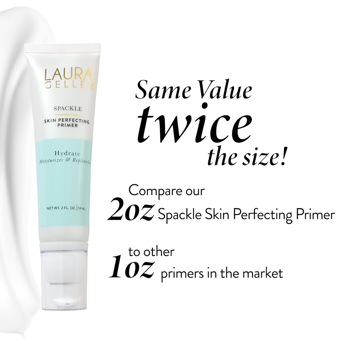 LAURA GELLER NEW YORK Spackle Primer - Hydrate - Super-Size 2 Fl Oz - Hyaluronic Acid Makeup Primer for Mature Skin - Image 6
