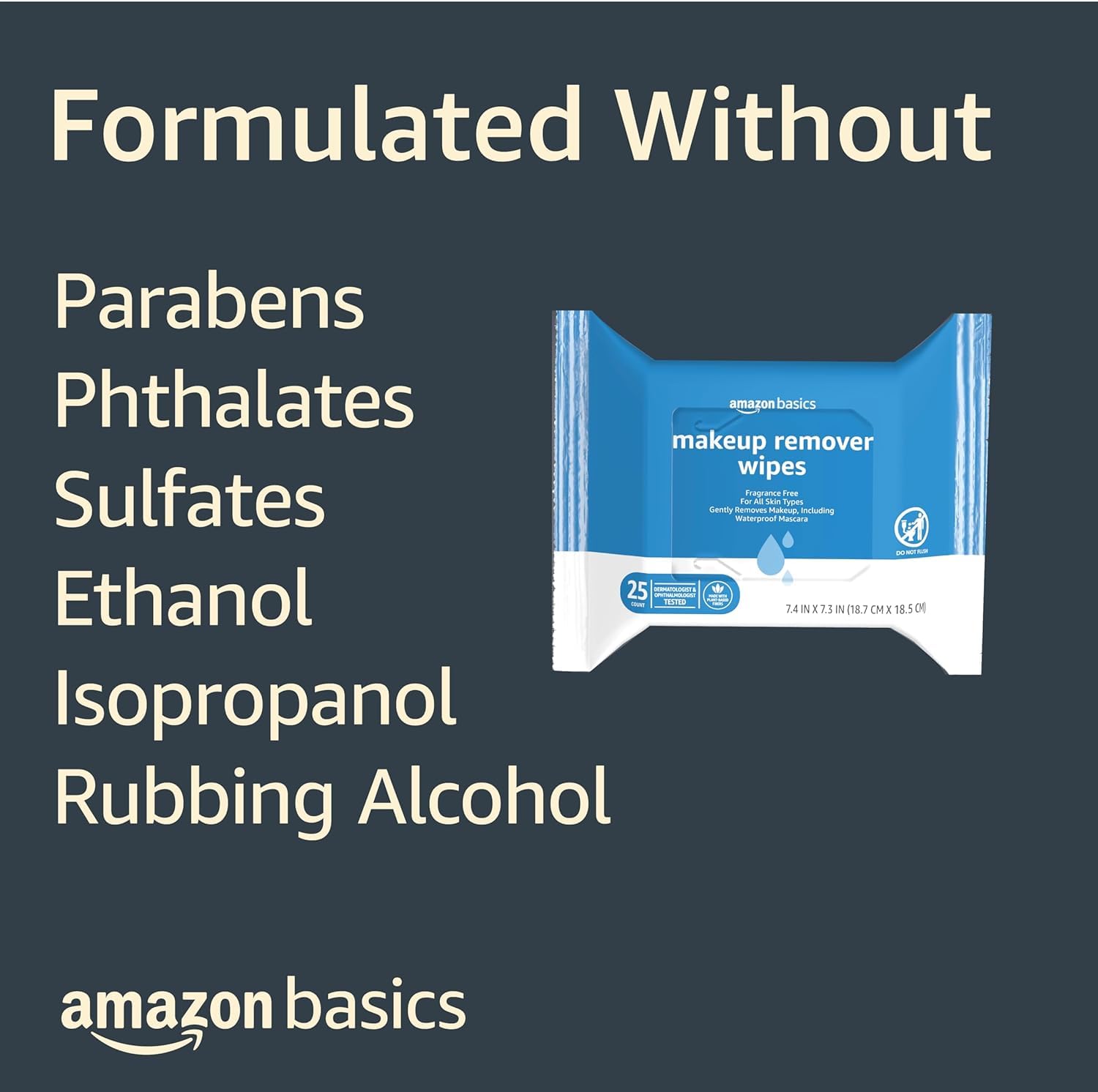 Amazon Basics Fragrance Free Makeup Remover Wipes, 25 wipes - Image 5
