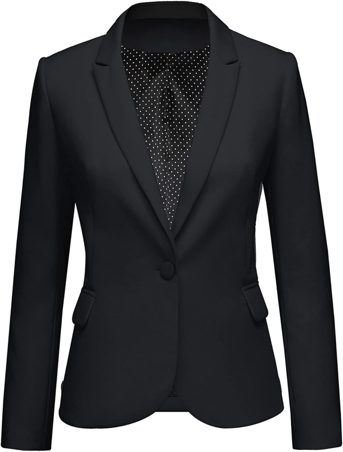 LookbookStore Womens Notched Lapel Pockets Button Work Office Blazer Jacket Suit - Image 2