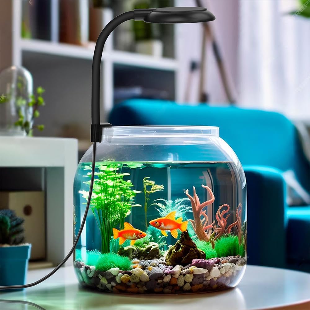 Mini Clip On Aquarium Light 7W Dimmable Small Fish Tank Light USB Moving Lamp with White Red Blue Green LED for 1 to 3 Gallon Tanks - Image 8