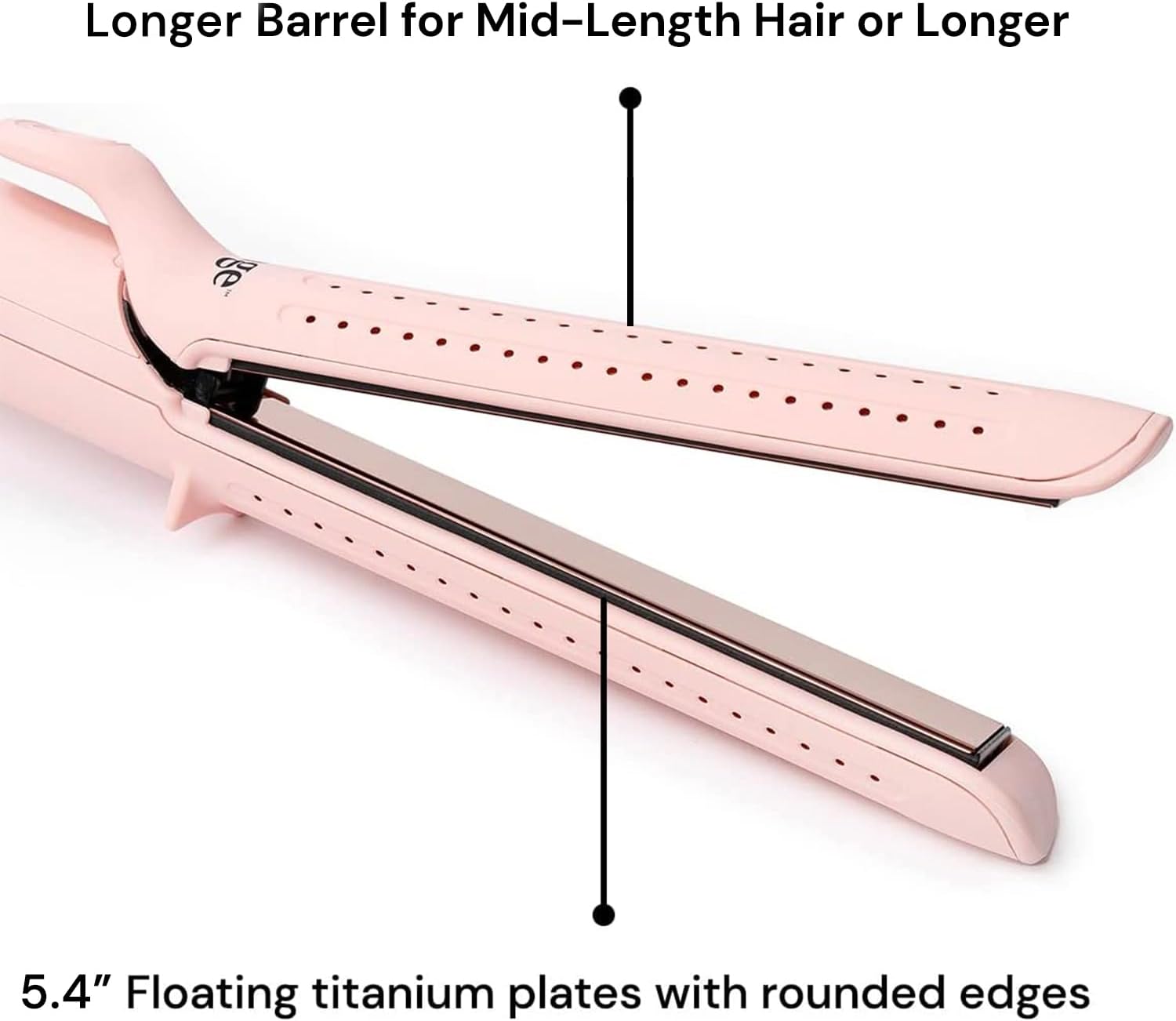 L'ANGE HAIR Le Duo Grande 360° Airflow Styler | 2-in-1 Curling Wand & Titanium Flat Iron Professional Hair Straightener and Curler with Cooling Air Vents to Lock in Style | Adjustable Temp (Blush) - Image 7