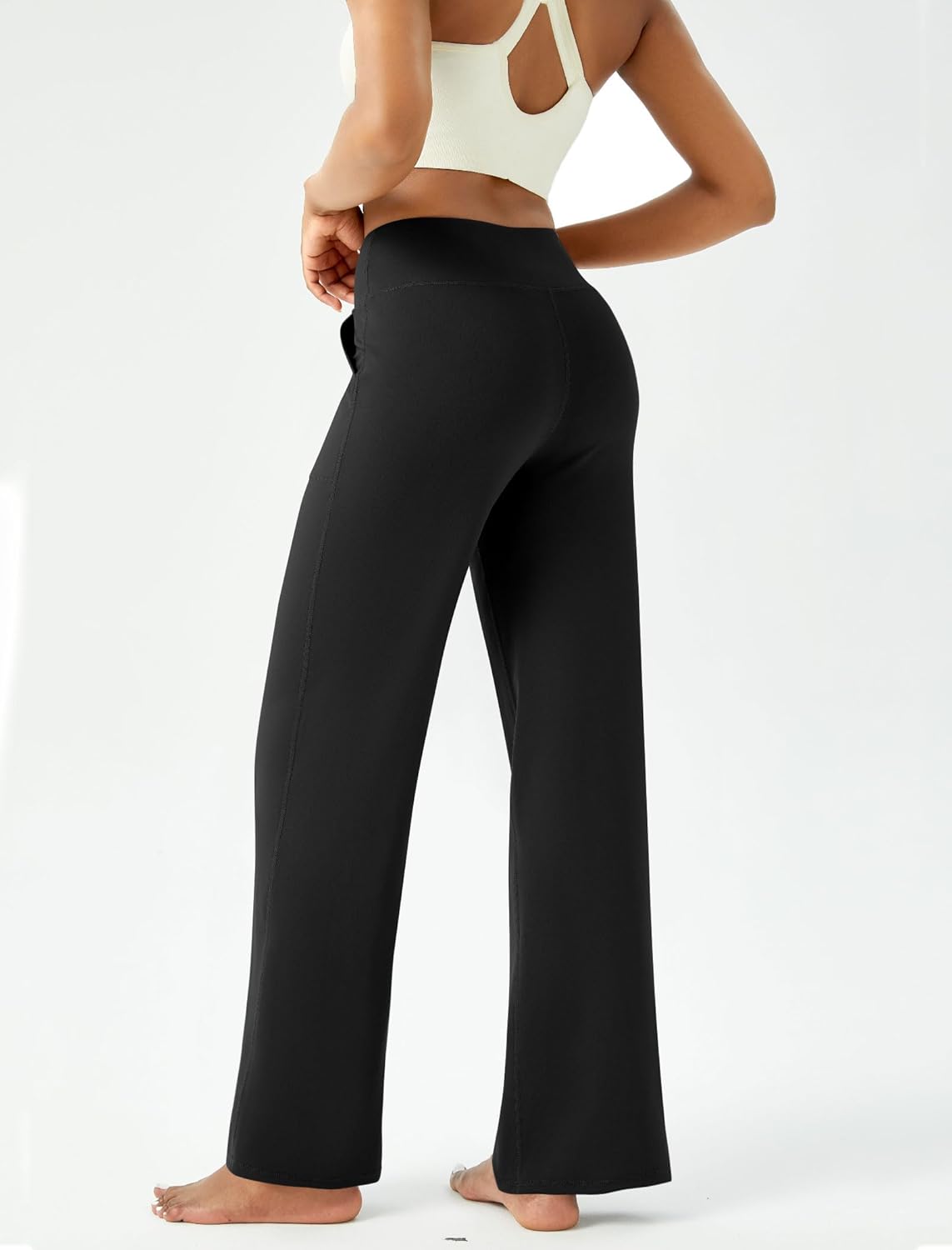 Womens Wide Leg Yoga Pants Casual Work Dress Pants Lounge Sweatpants High Waist Comfy Loose Trousers with Pockets - Image 4