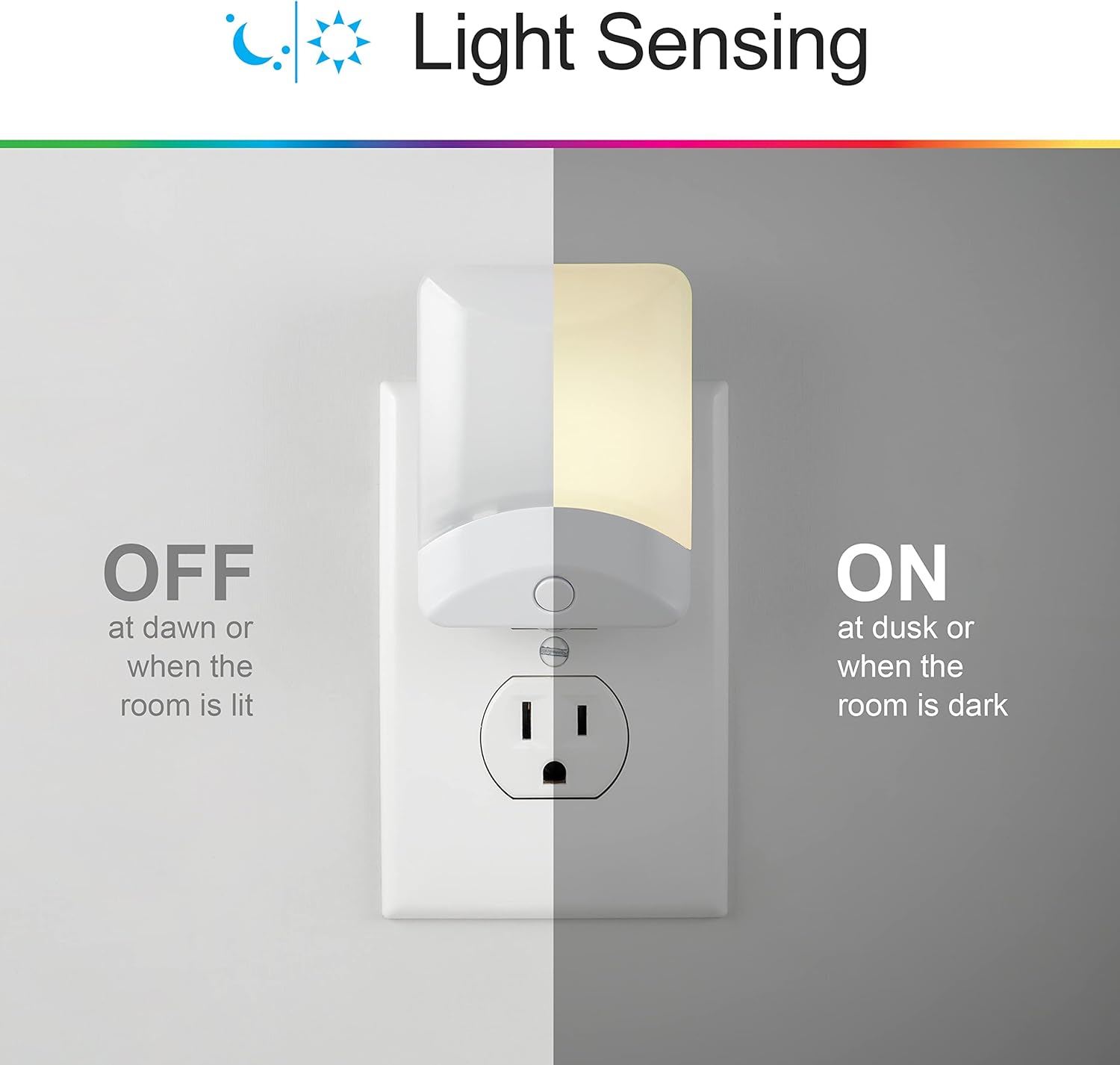 GE Color-Changing LED Night Light, Plug Into Wall, Dusk to Dawn Sensor, Ambient Lighting, for Bedroom, Childrens Room, Nursery, Safety Rated, 1 pack, 34693 - Image 4