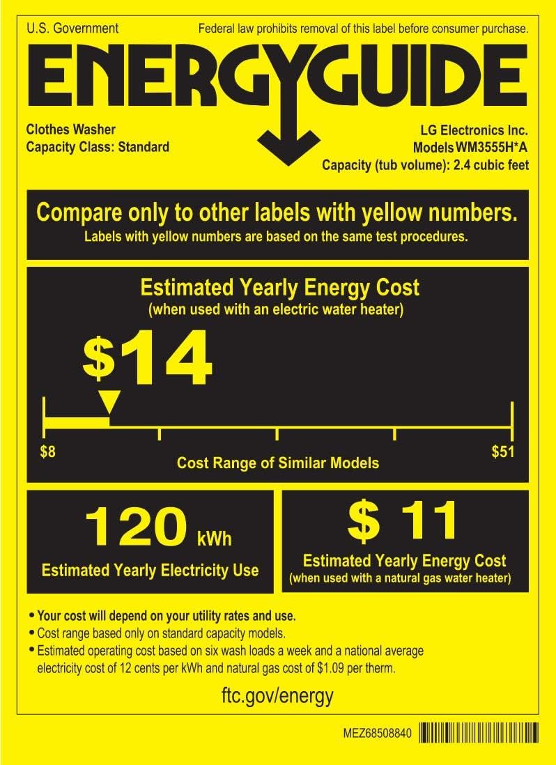 LG WM3555HVA COMBINATION WASHER ELECTRIC DRYER - Image 9