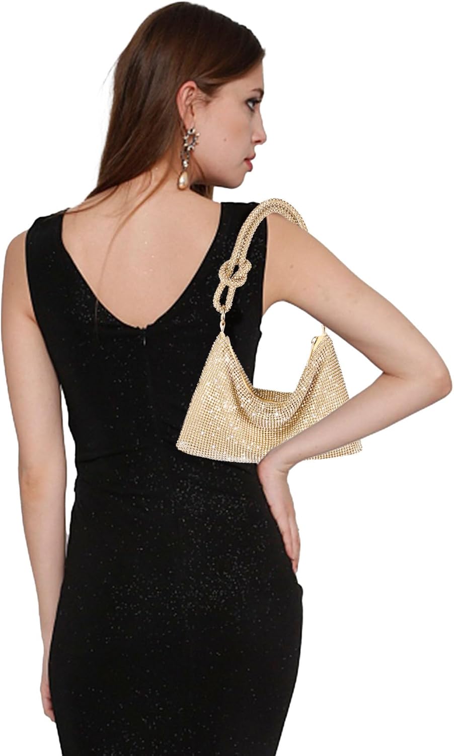 Rhinestone Purse Sparkly Evening bag Silver Clutch Purses for Women Evening, Cross Body Handbags for Party Prom Club Wedding - Image 5