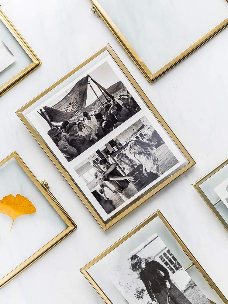 AceList Set of 3 Glass Photo Frame Collection Simple Metal Geometric Picture Frame with Glass Cover Includes 4"" x 4"", 4"" x 6"", 5"" x 7"" - Image 3