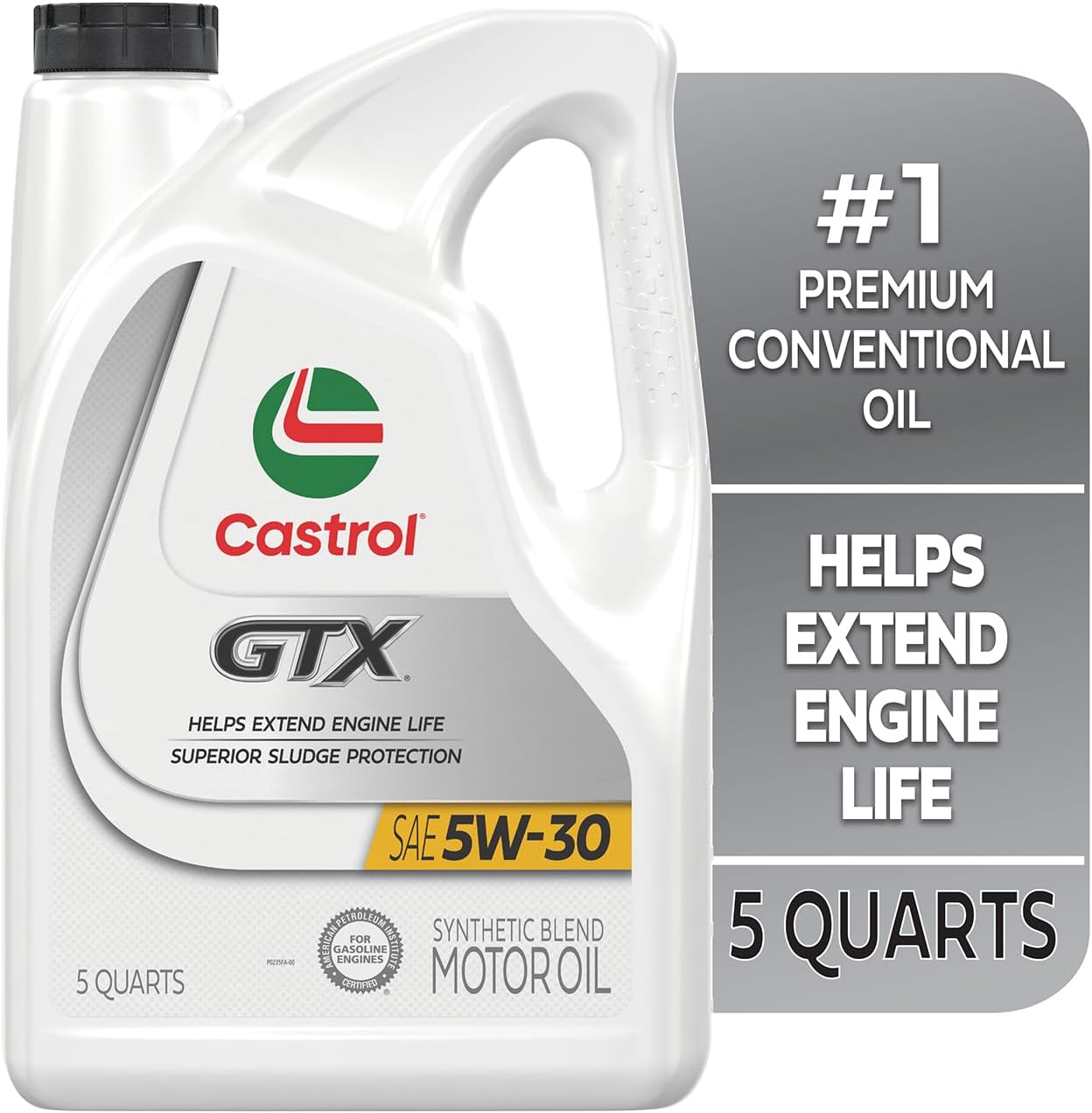 Castrol GTX 5W-30 Synthetic Blend Motor Oil, 5 Quarts - Image 3