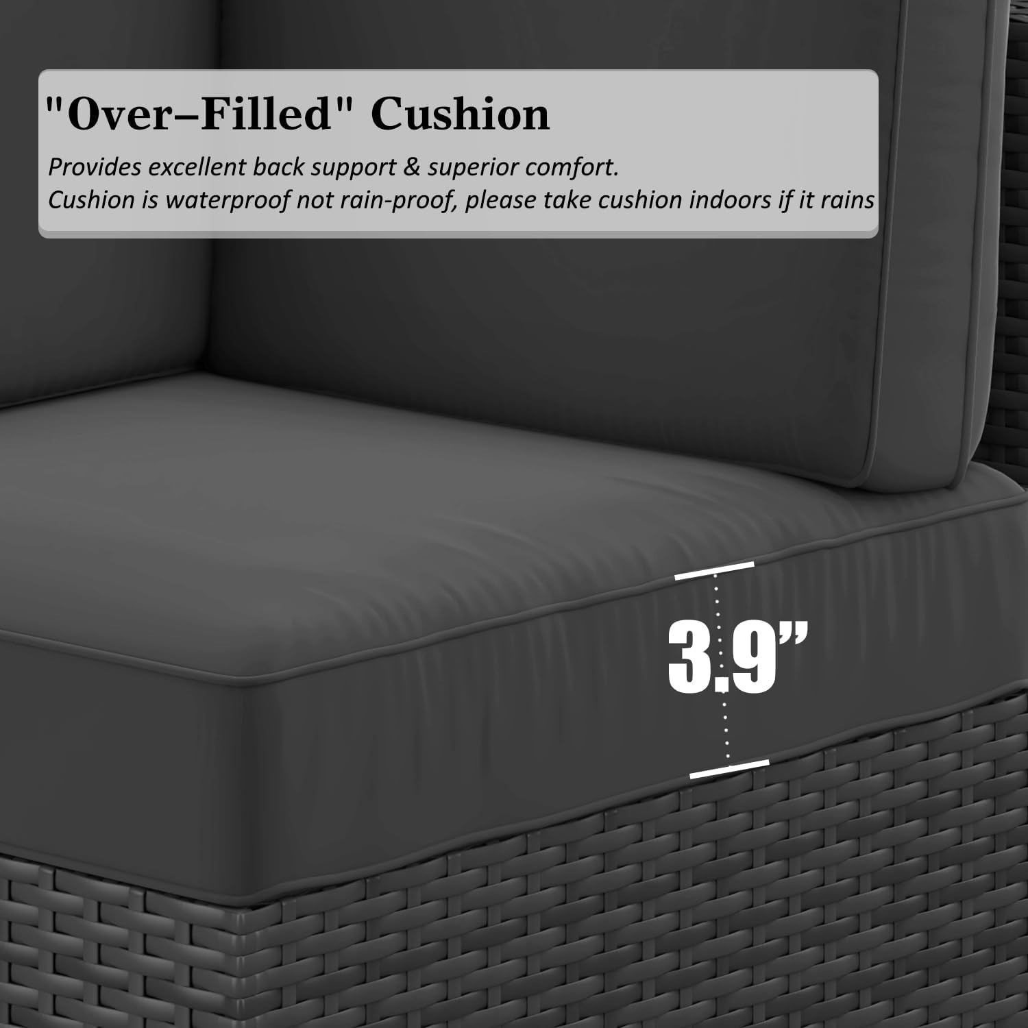 LayinSun 15 Piece Patio Furniture Set with Fire Pit Table, Outdoor Conversation Sets Wicker Rattan Sectional Sofa with Coffee Table - Image 3