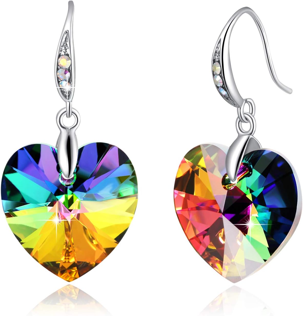 Women's Heart Crystals Earrings Drop Dangle Fish Hook Earrings for Birthday Anniversary Christmas Mother's Day Valentine's Day, Gifts for Her - Image 2