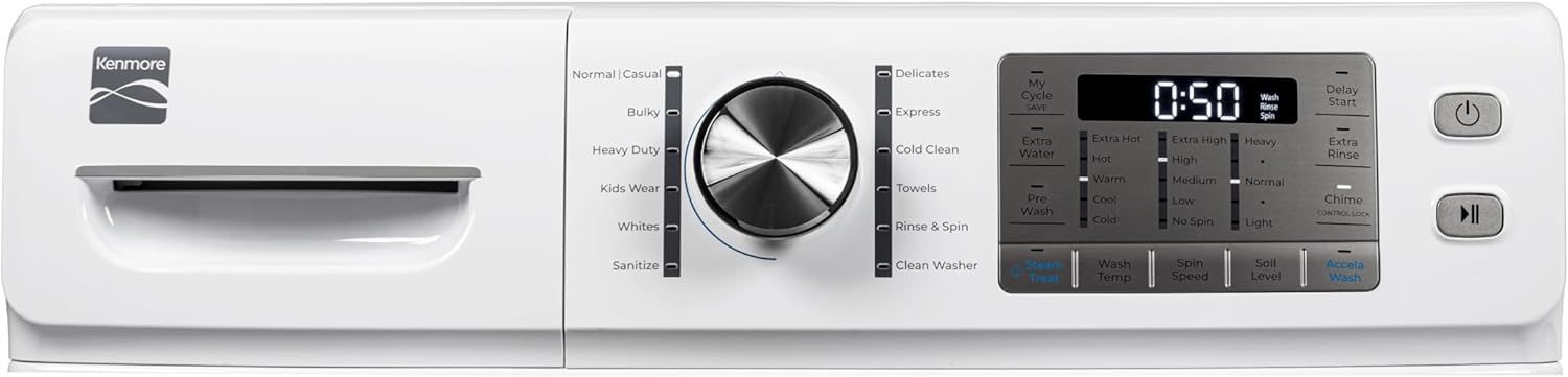 Kenmore 2642272 Front-Load Machine with Steam, Accela-Wash, Express Cycle, Energy Star Certified, 4.5 cu. ft. Total Capacity Washer, White - Image 8